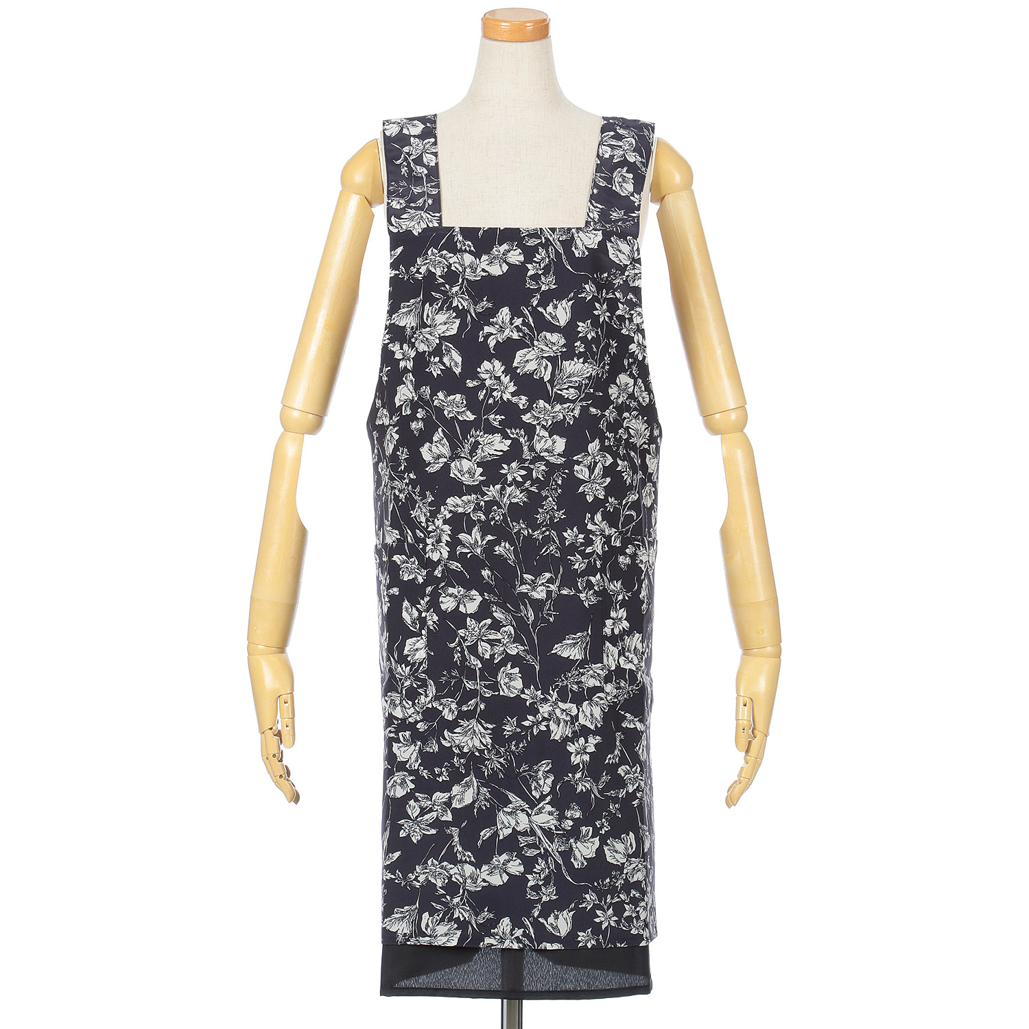 コシボチリメン単色花柄リバーシブルエプロン - 画像3