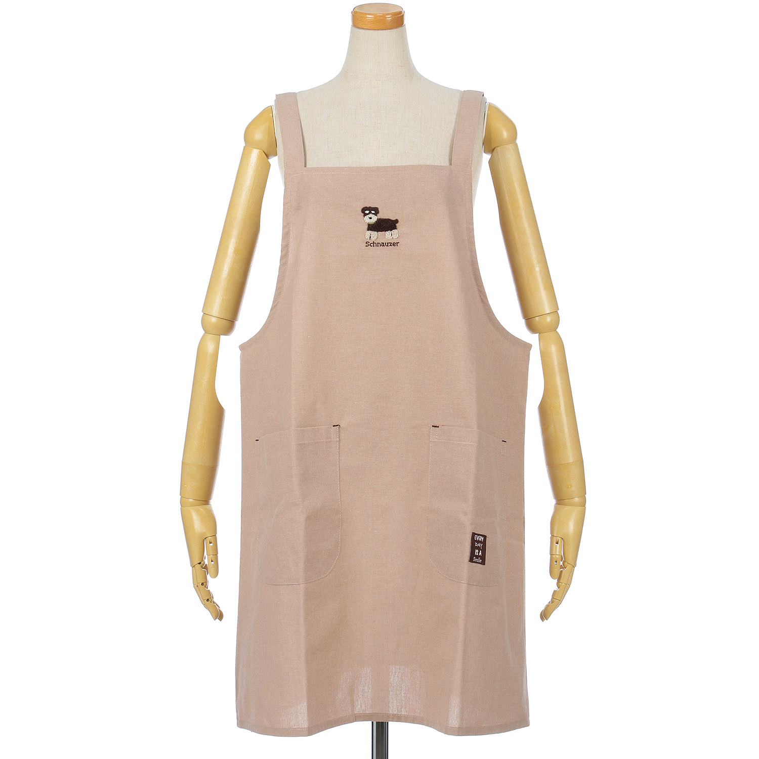 Animal art 吊り紐サガラ刺繍エプロン