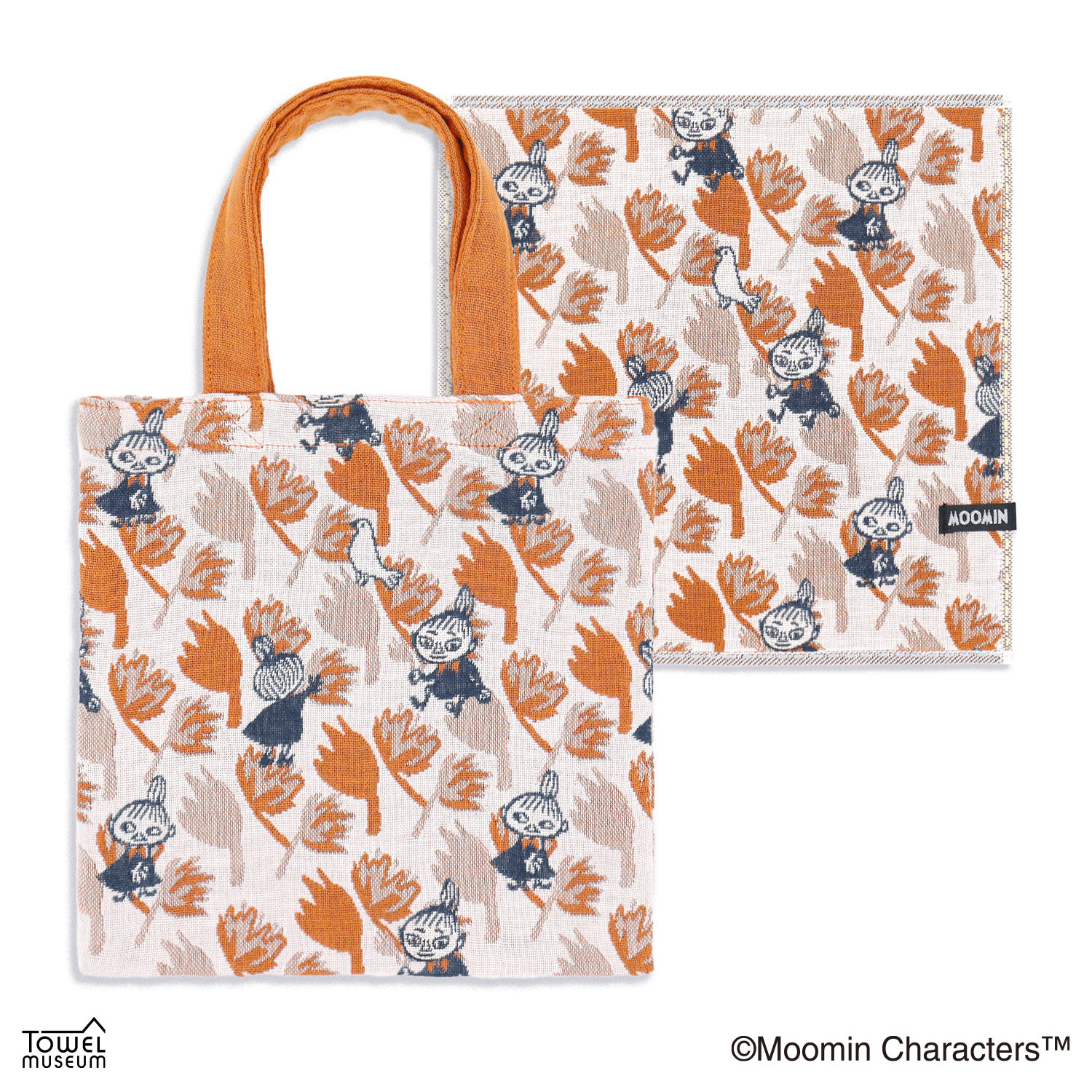 ムーミン おすまし顔のリトルミイ タオルハンカチ オレンジ - 画像3