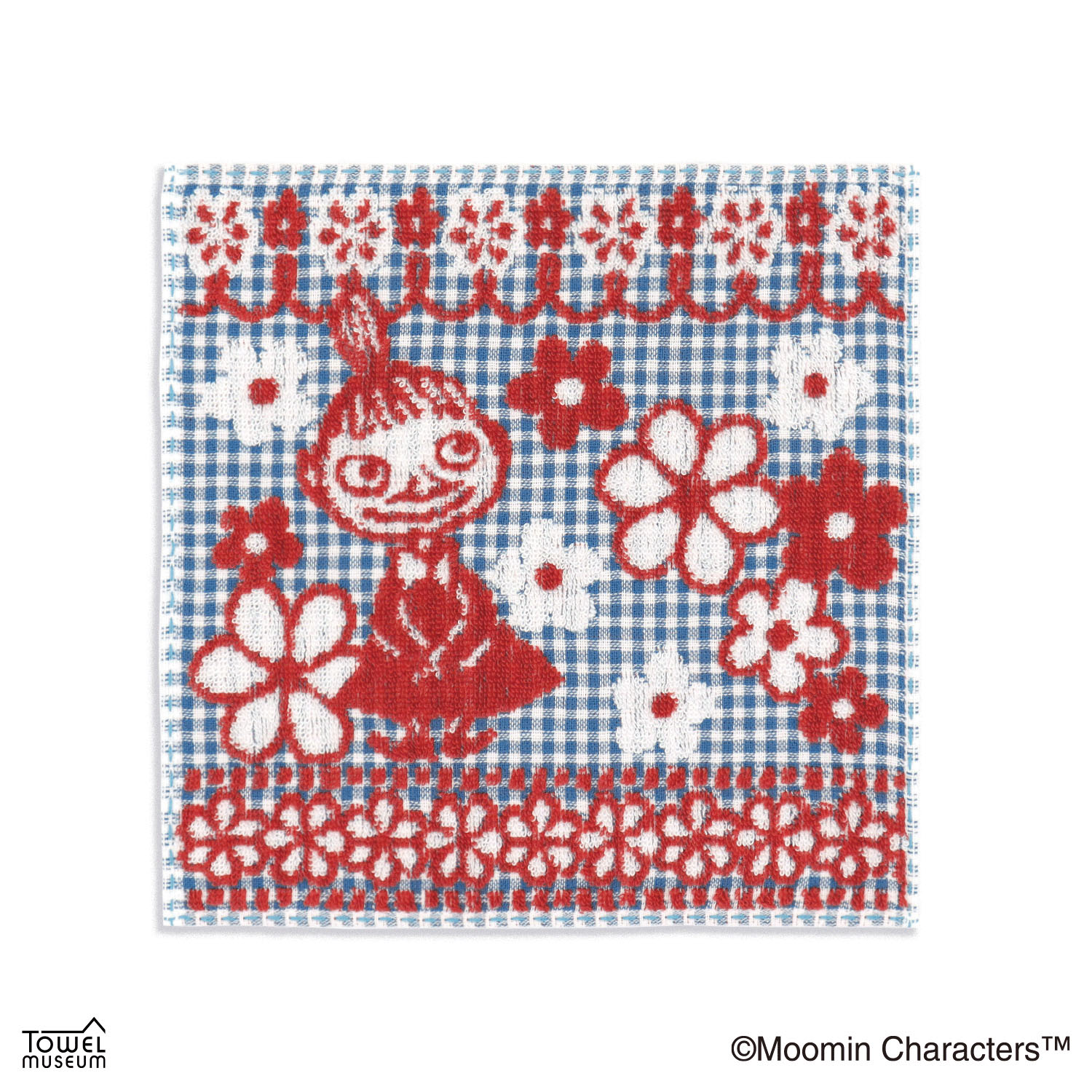 ムーミン リトルミイ フラワーレース2 タオルハンカチ ブルー
