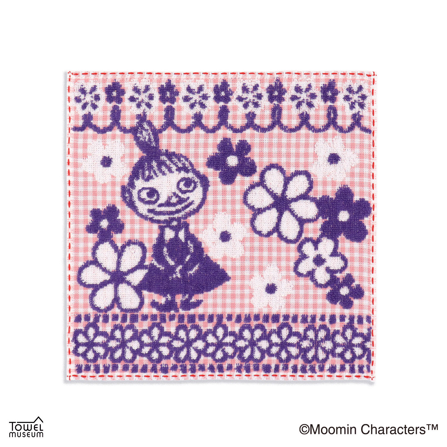 ムーミン リトルミイ フラワーレース2 タオルハンカチ ピンク - 画像1