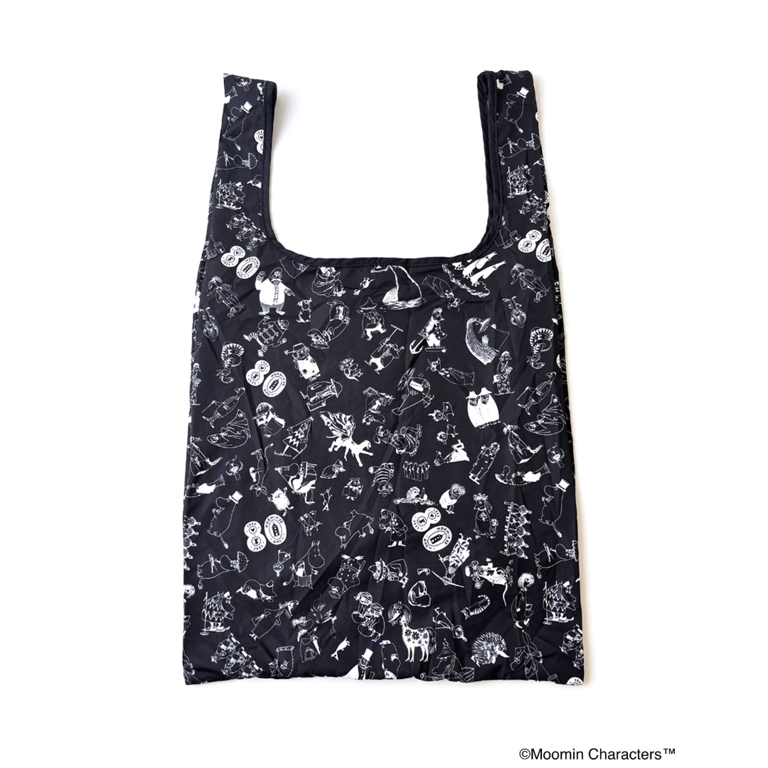ムーミン 80TH ALL STARポケッタブルショッピングバッグ ブラック - 画像2