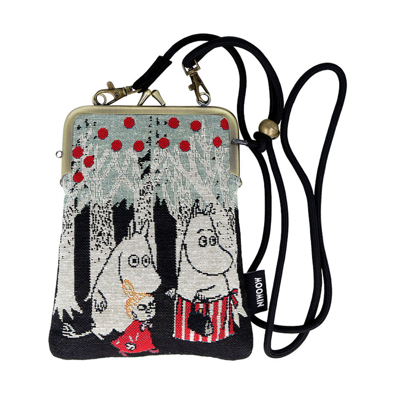 ゴブラン織マルチショルダーポーチがま口 ムーミン仲間 - 画像1