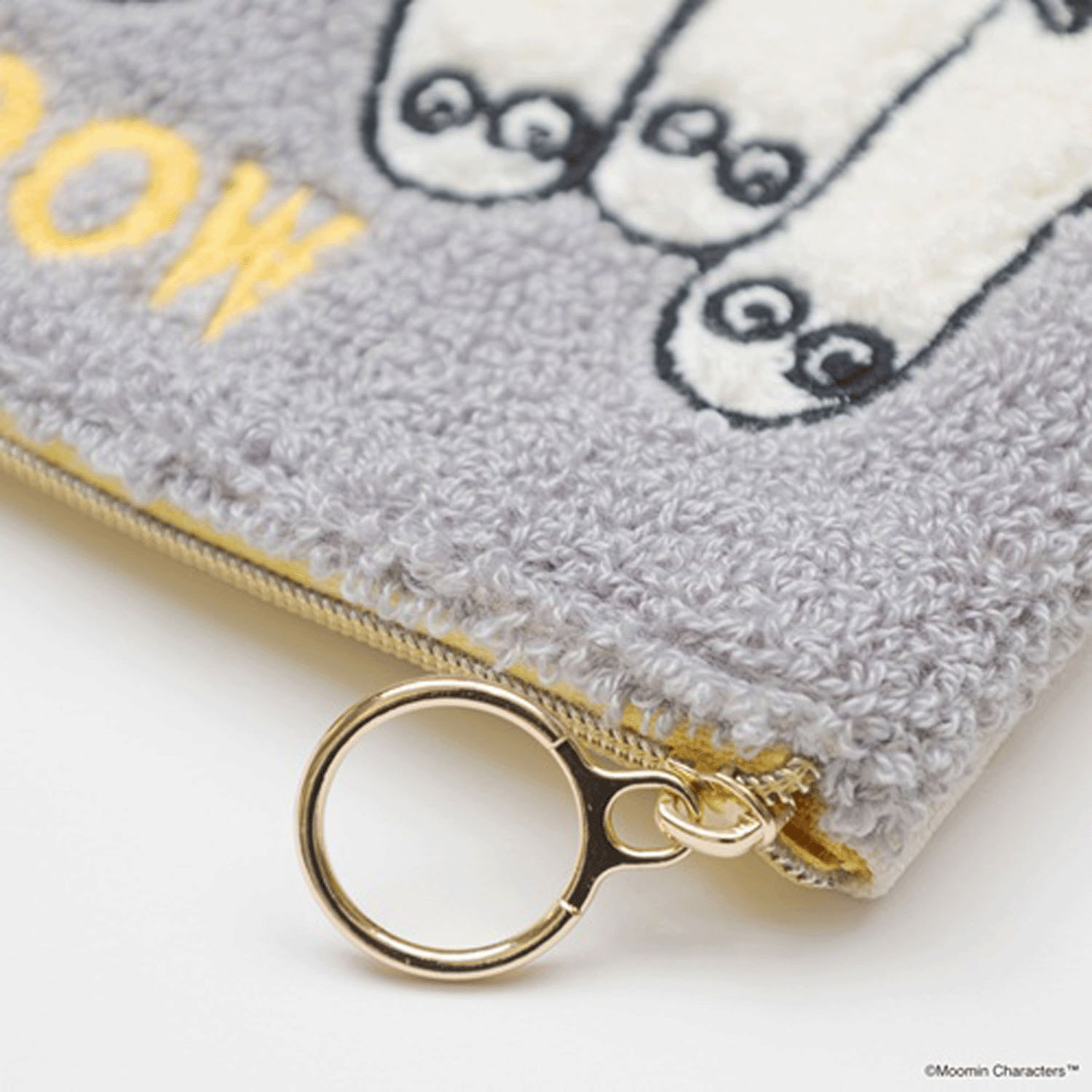 ムーミン サガラ刺繍フラットポーチ グレー - 画像3