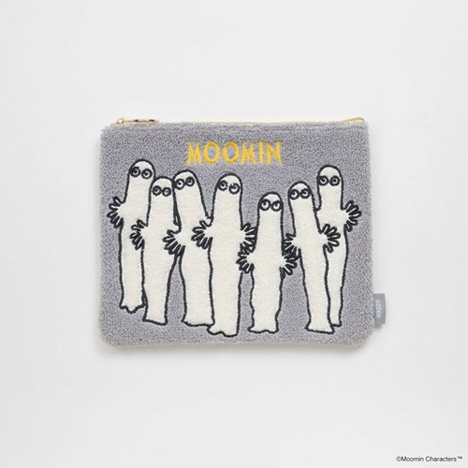 ムーミン サガラ刺繍フラットポーチ グレー