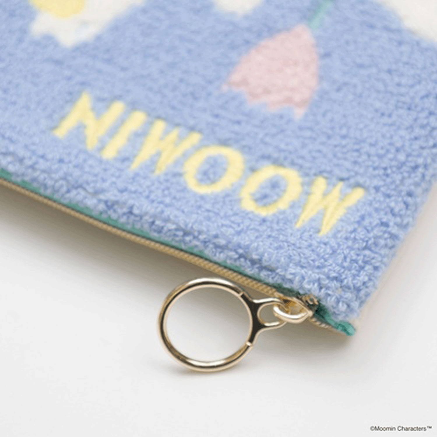 ムーミン サガラ刺繍フラットポーチ ブルー - 画像3
