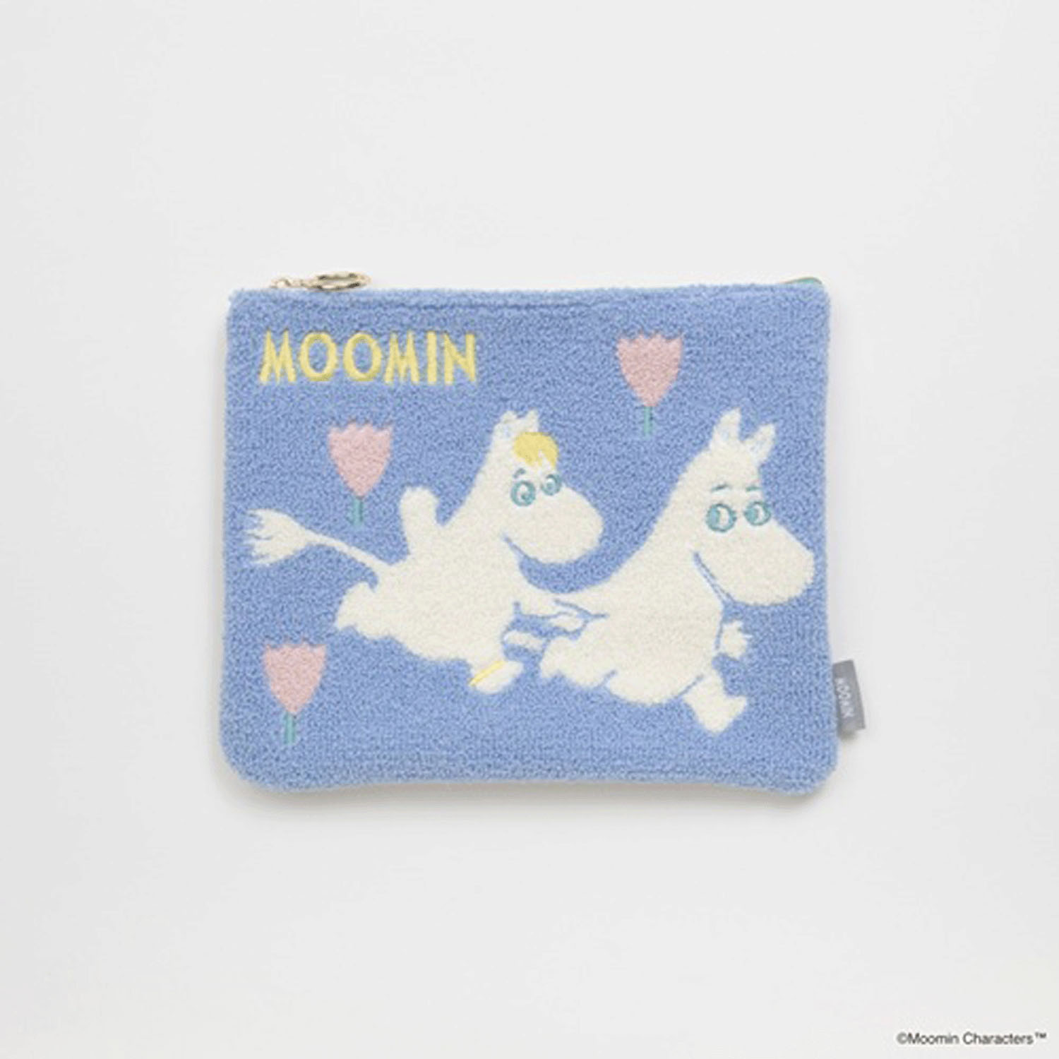 ムーミン サガラ刺繍フラットポーチ ブルー - 画像1