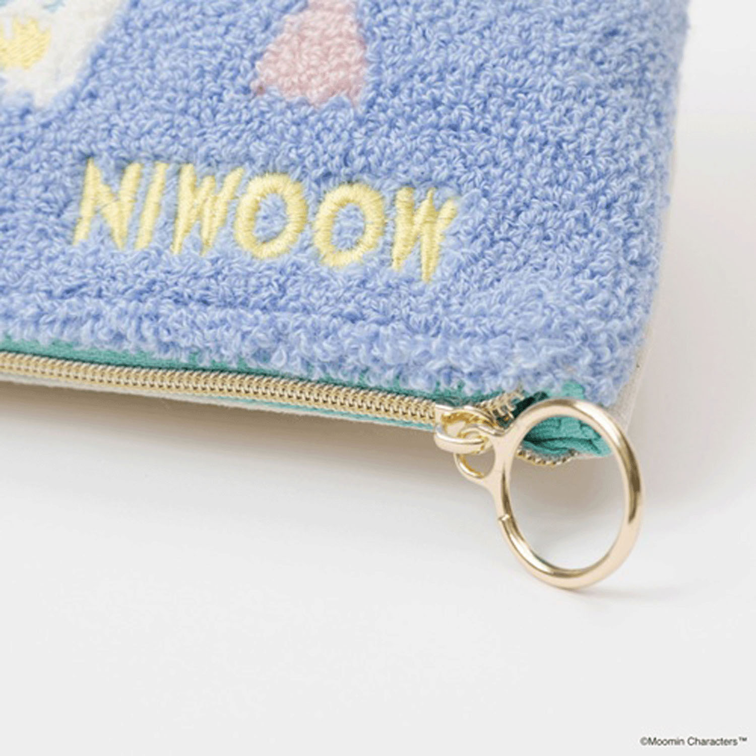 ムーミン サガラ刺繍台形ポーチ ブルー - 画像3