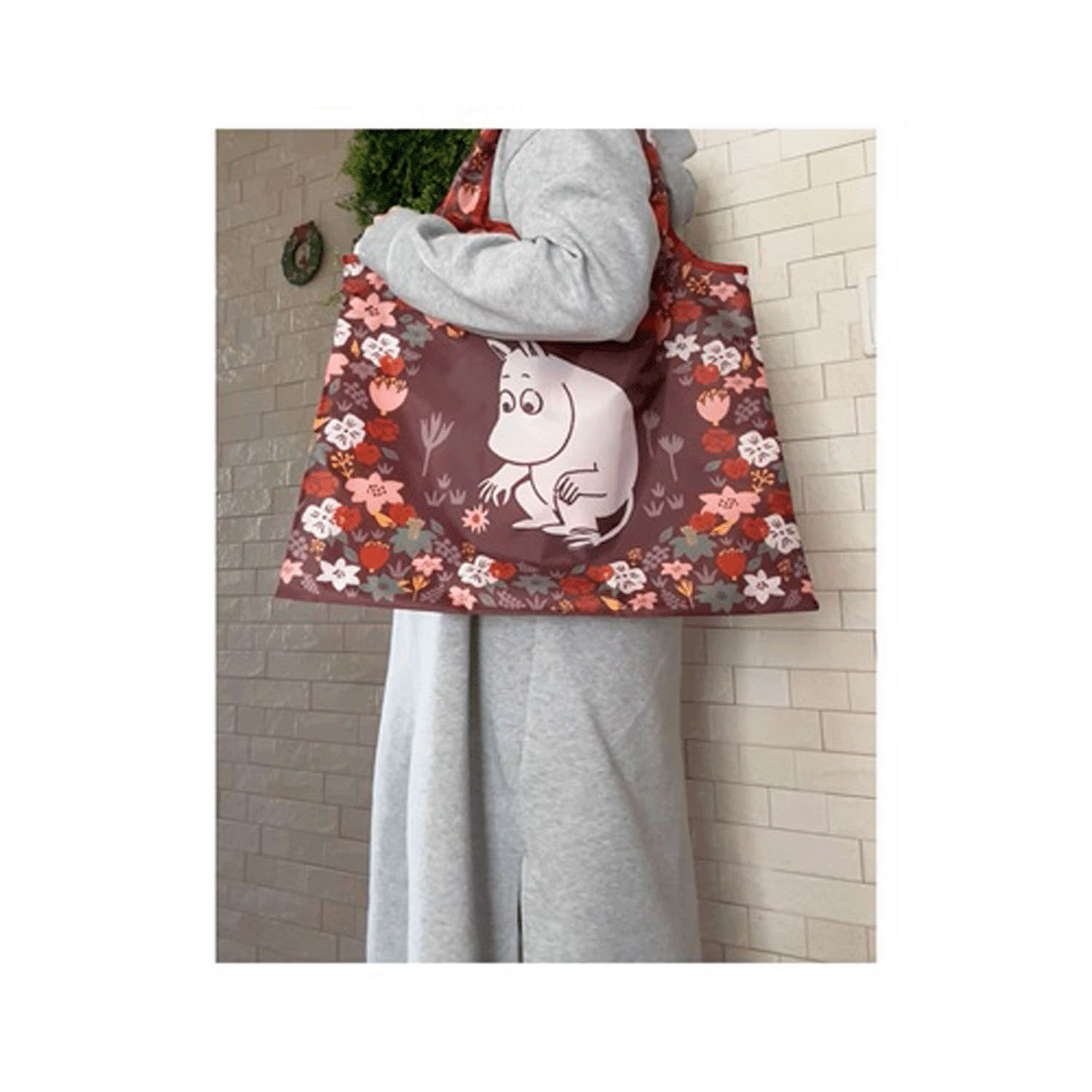 ムーミン ショッピングバッグ お花 ブラウン - 画像5