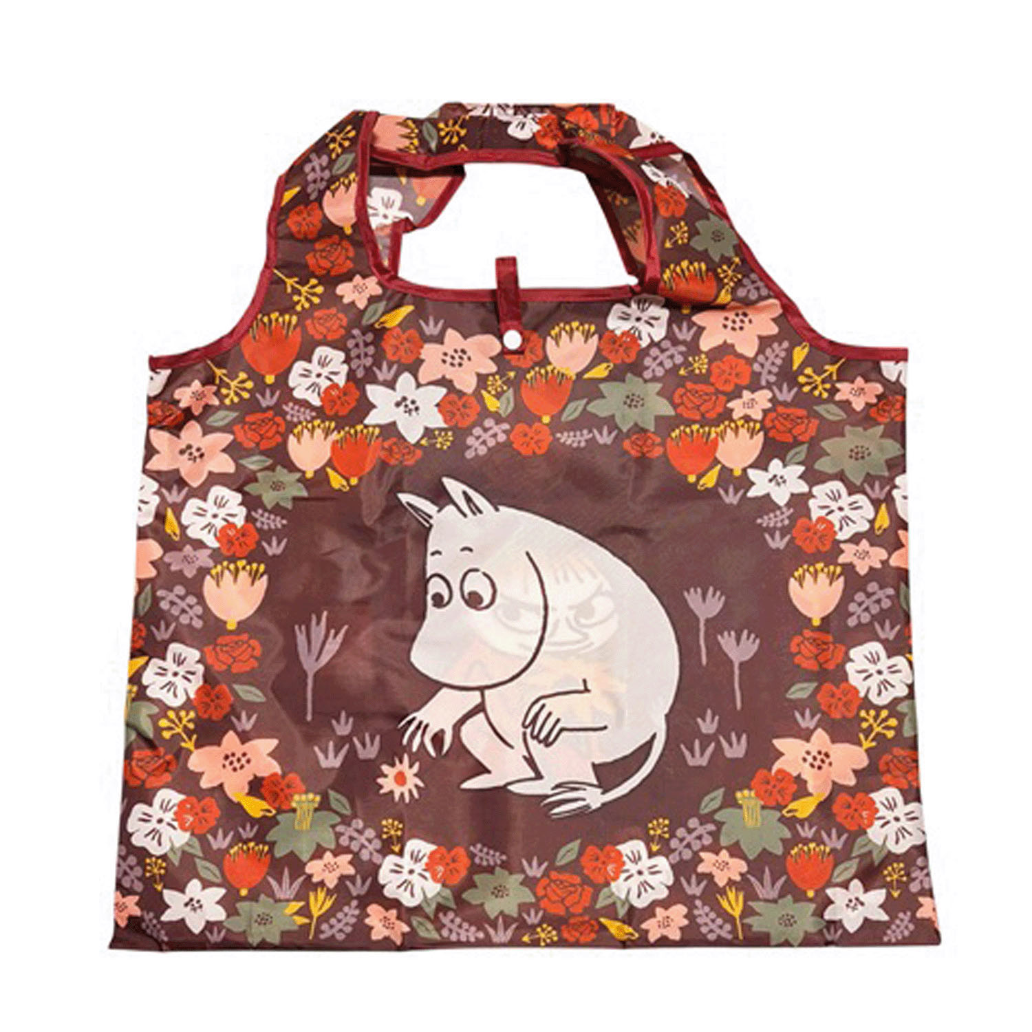 ムーミン ショッピングバッグ お花 ブラウン