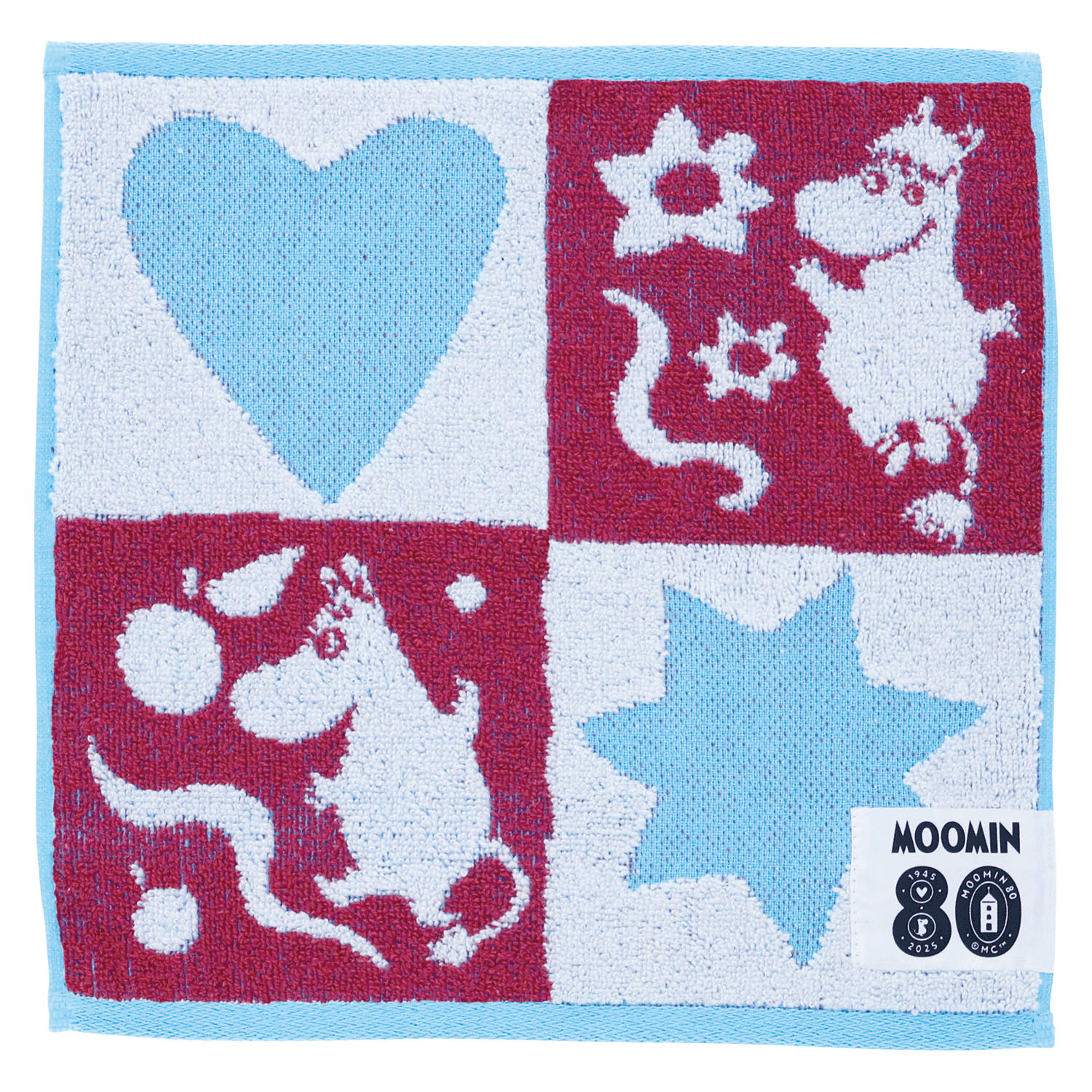 MOOMIN ミニタオル 「プレイ／スクエア」ワイン