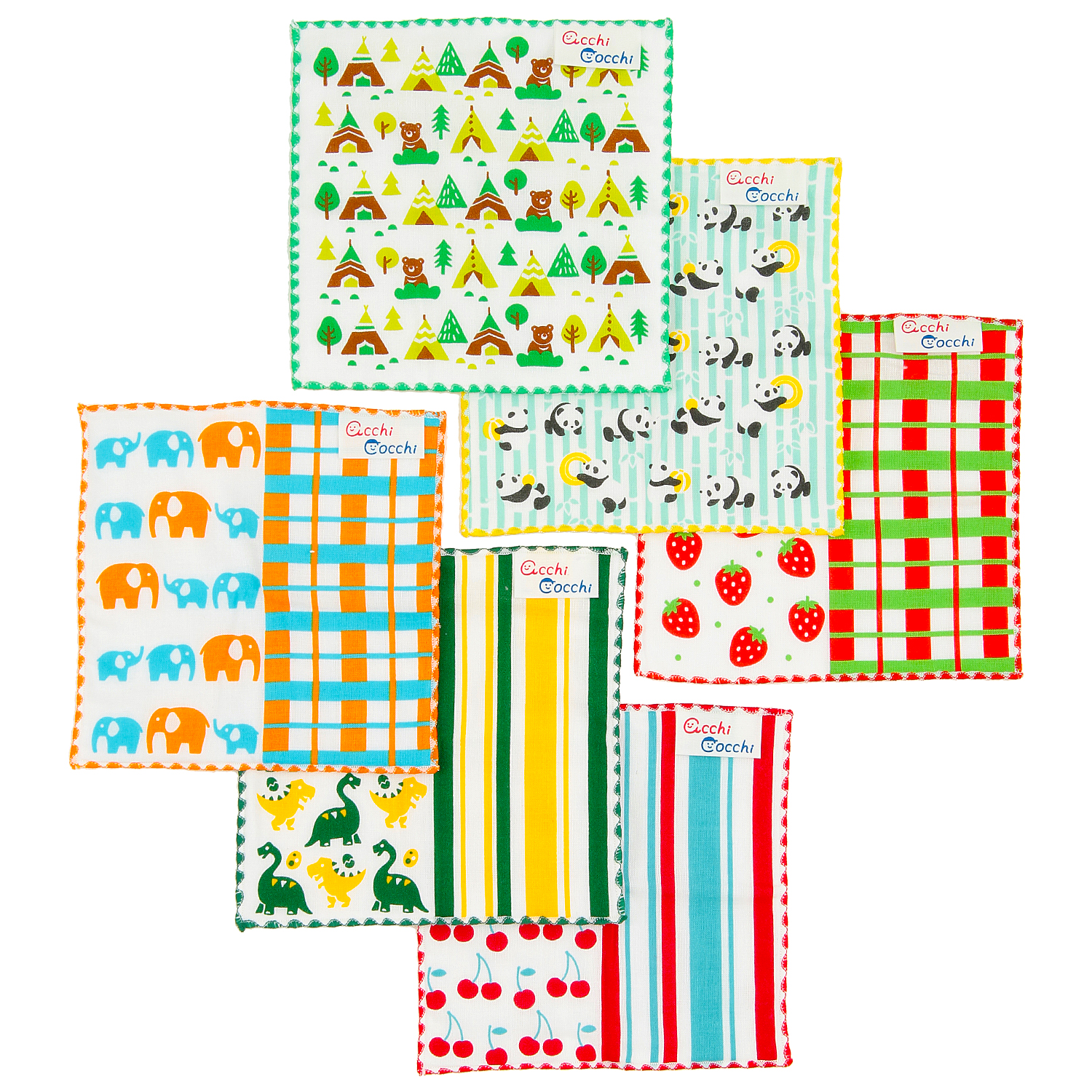 【06．08：在庫限り】子供ハンカチ あっちこっち