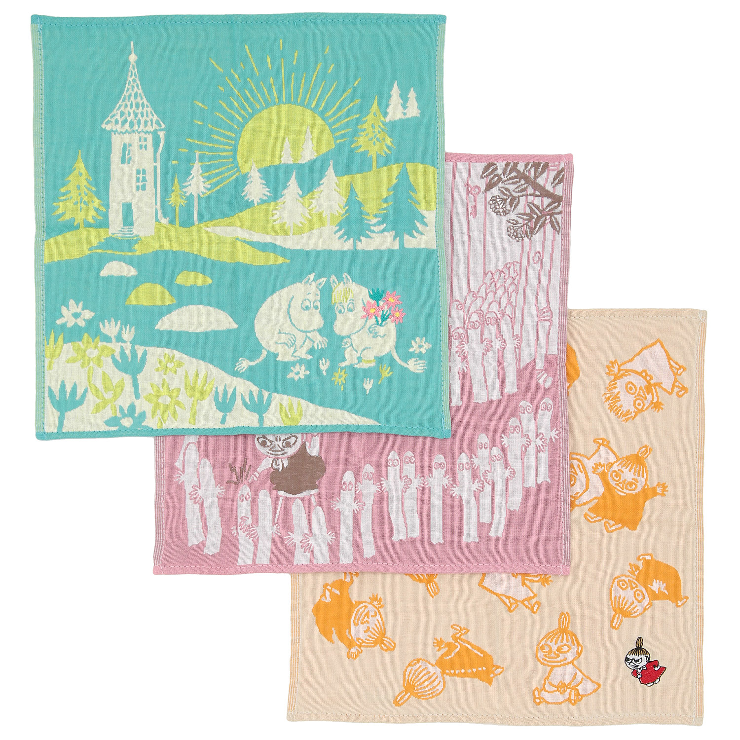 ムーミン 三重ガーゼハンカチ - 画像1