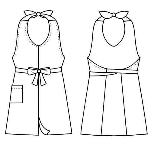 ジュンネジョワイユ「ワークエプロン」 Vネック首掛けエプロン - 画像2