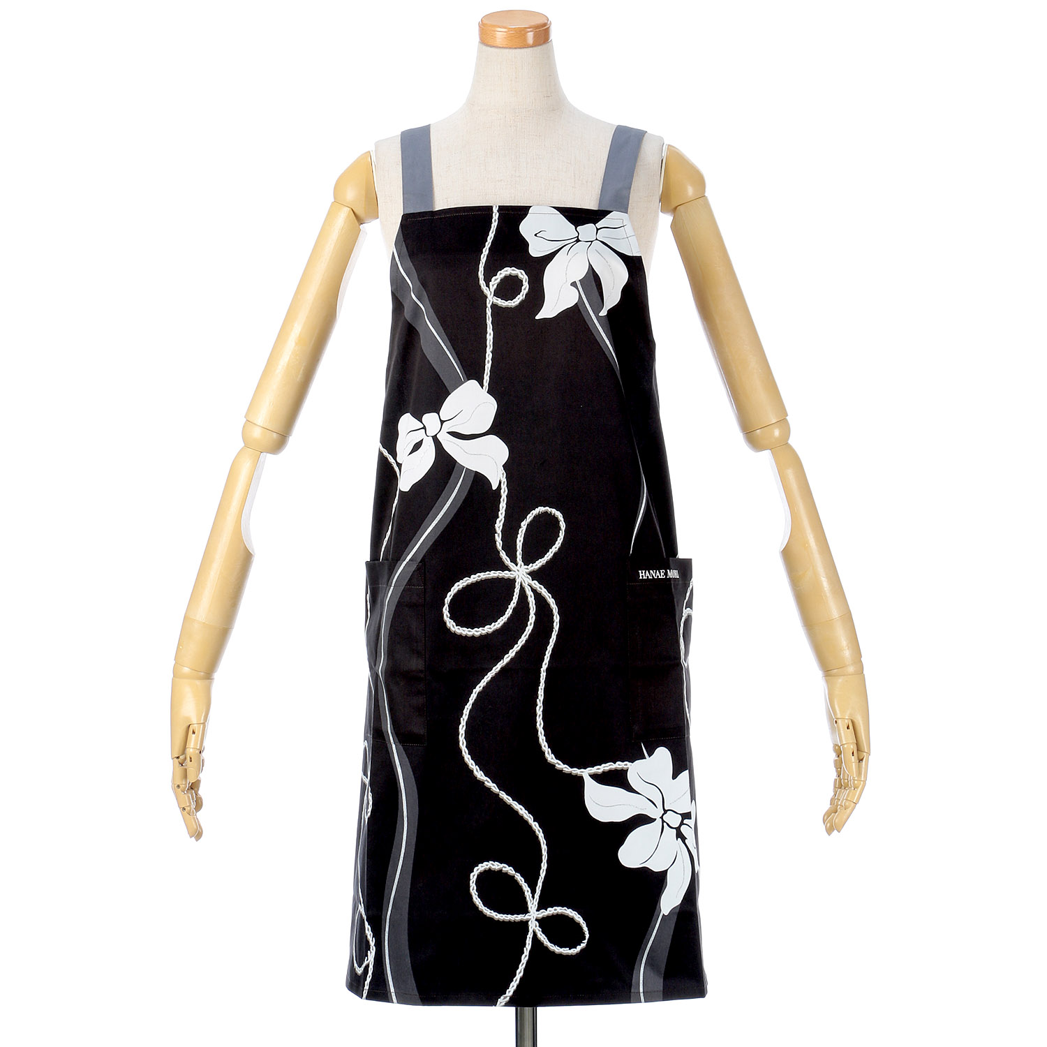 HANAE MORI  カーブリボンパネルエプロン