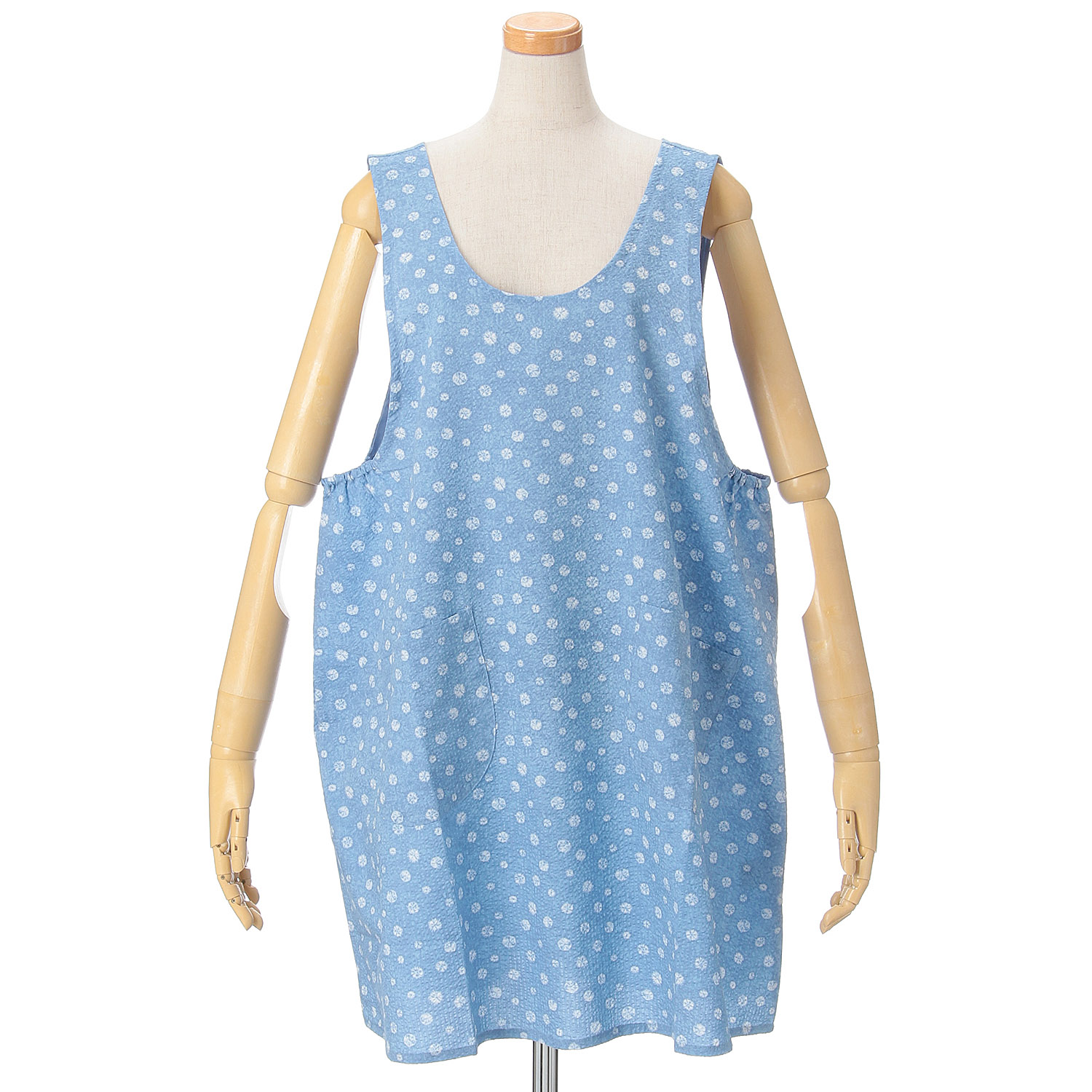 今日和 絞りリップル加工エプロン