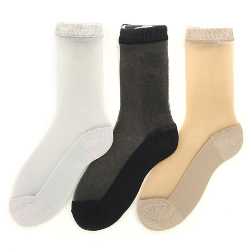 大人気★シースルーソックス  無地底付