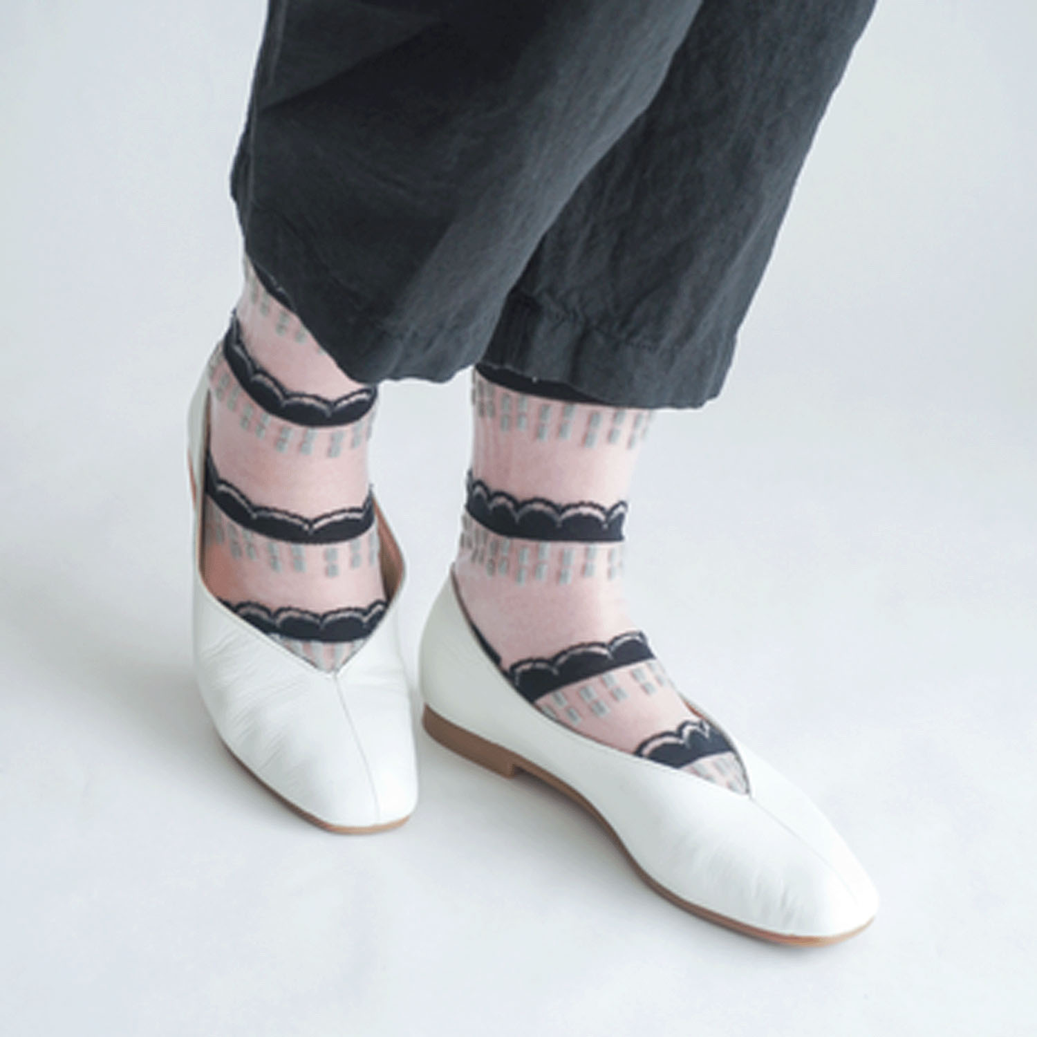 北欧調  幾何学   シースルーソックス【在庫限り】 - 画像4