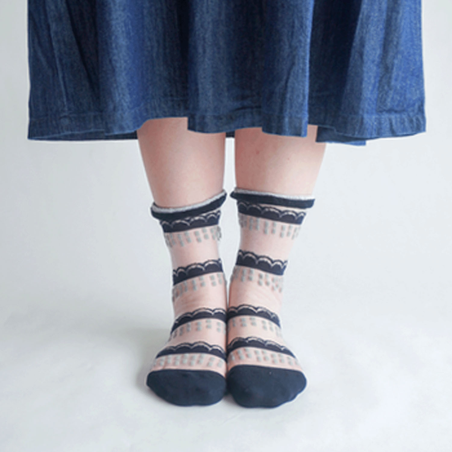 北欧調  幾何学   シースルーソックス【在庫限り】 - 画像6