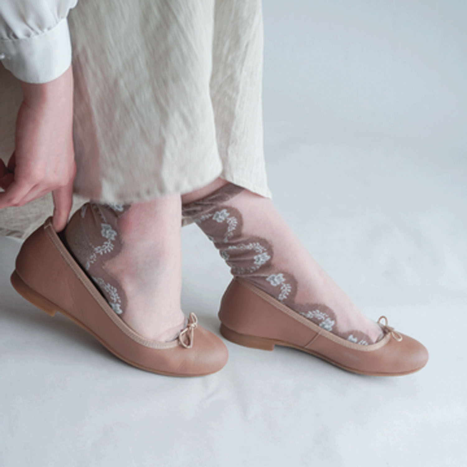 北欧調  リース柄  シースルーソックス【在庫限り】 - 画像10