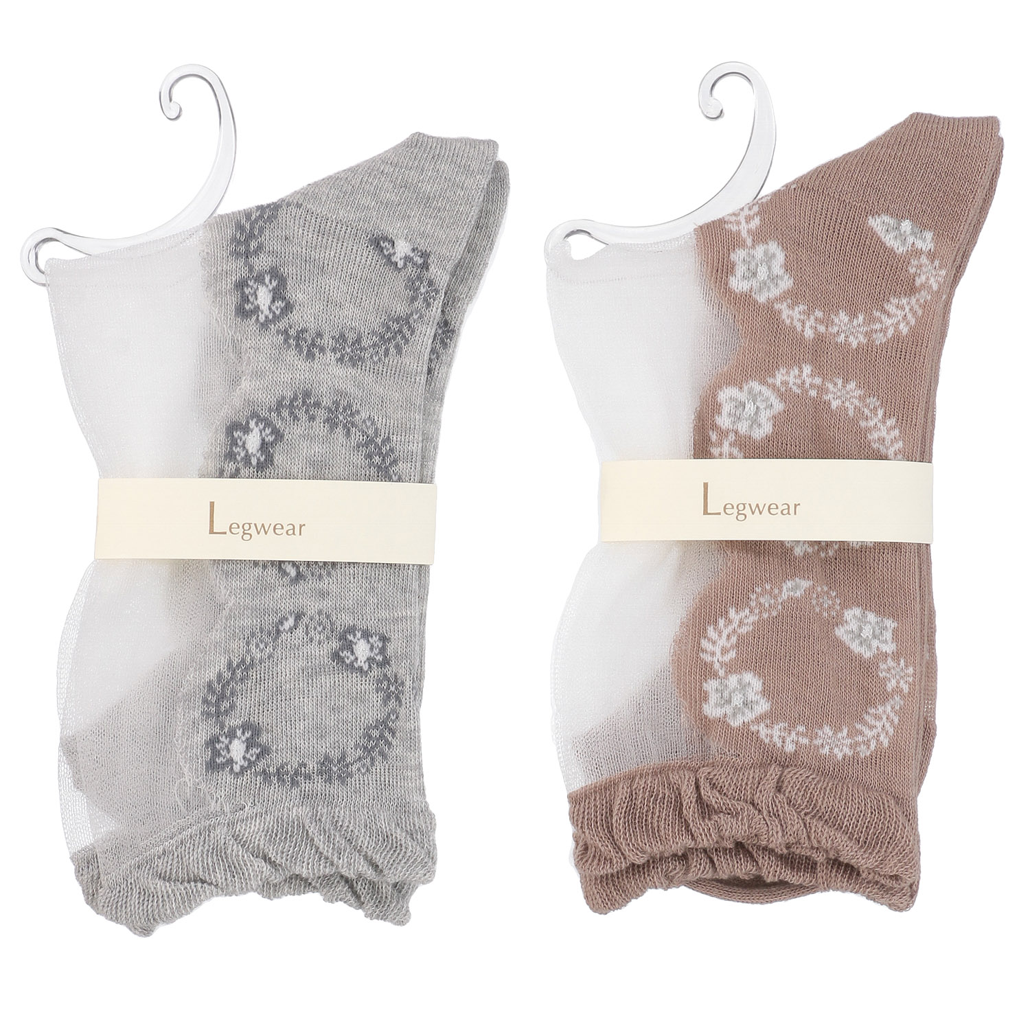 北欧調  リース柄  シースルーソックス【在庫限り】 - 画像1