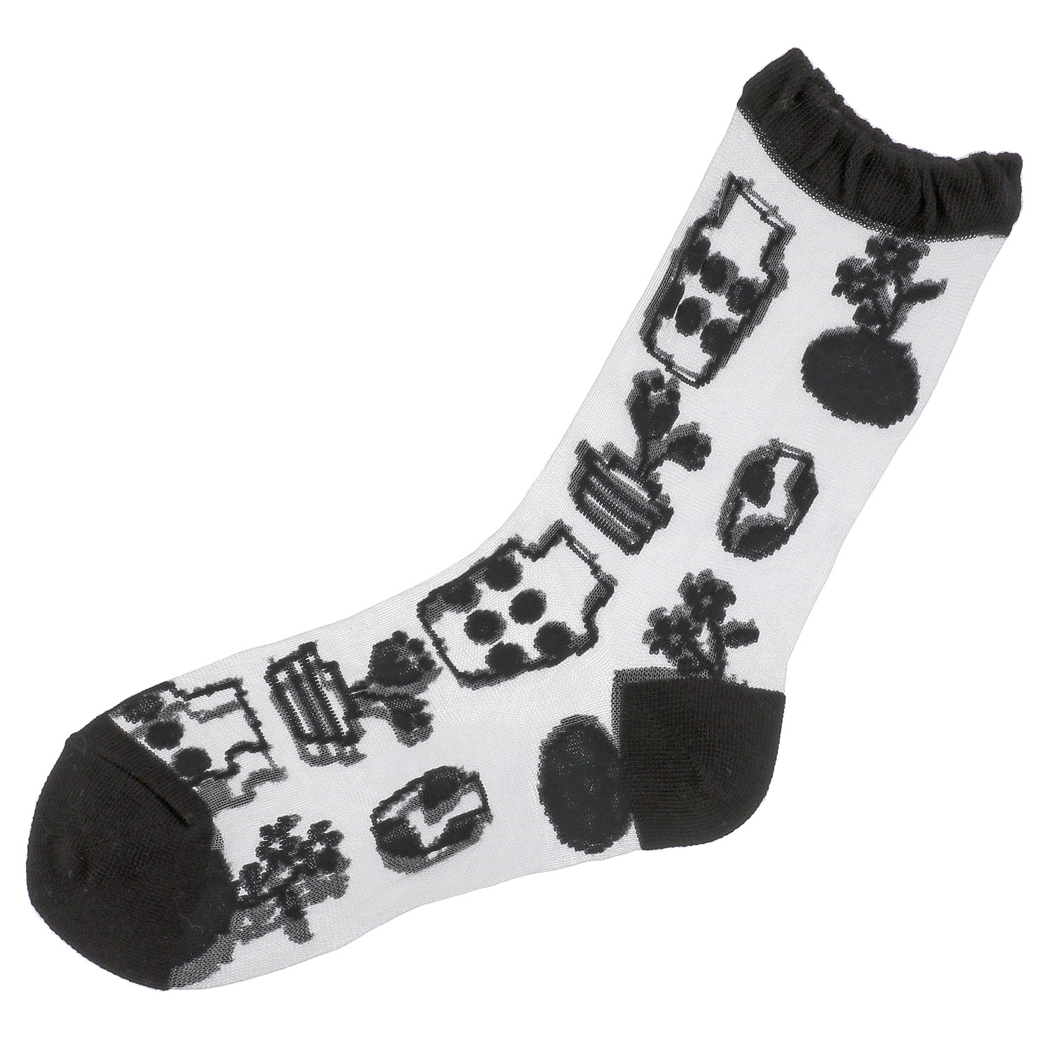 北欧調  花瓶柄  シースルーソックス【在庫限り】 - 画像7