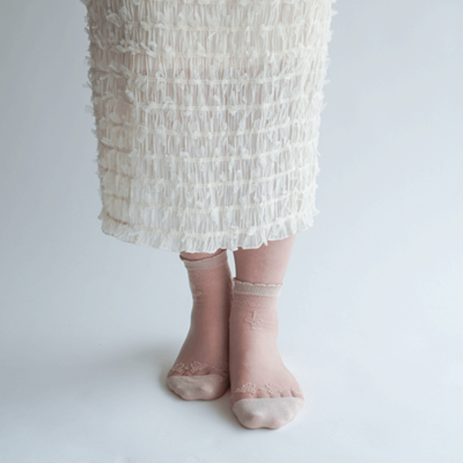 シースルーソックス 花・蝶柄 - 画像11