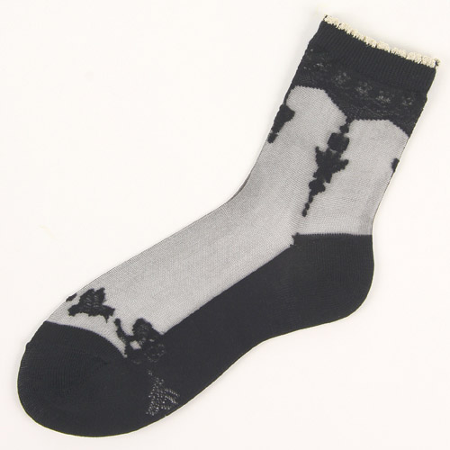 シースルーソックス 花・蝶柄 - 画像9