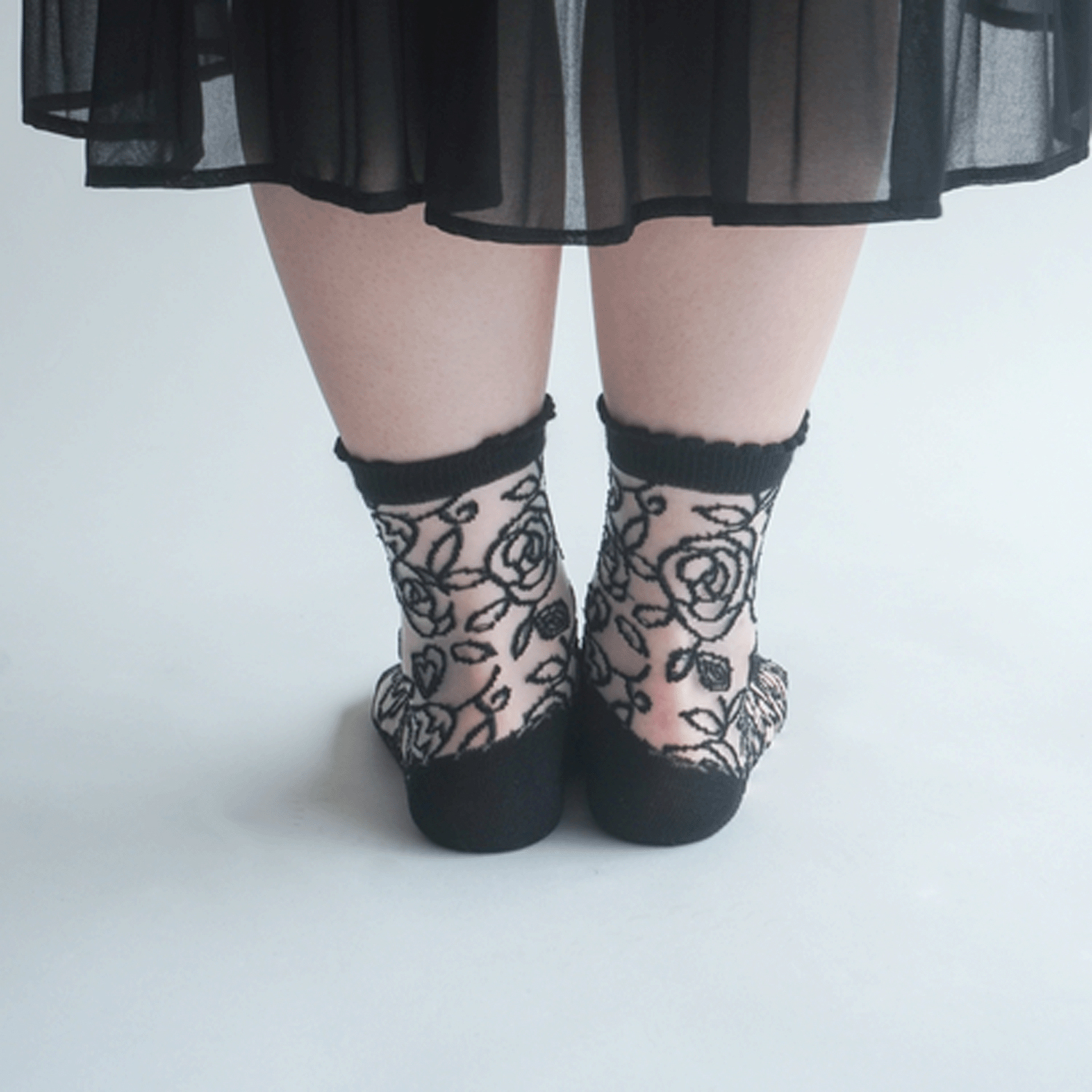 大人気★シースルーソックス レース薔薇柄 - 画像11