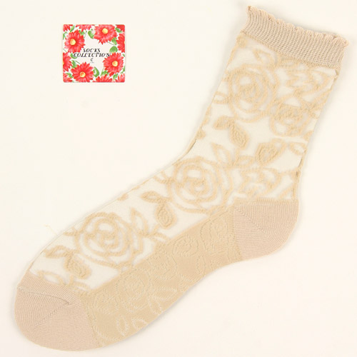 大人気★シースルーソックス レース薔薇柄 - 画像14