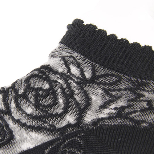 大人気★シースルーソックス 薔薇柄 ショート丈 - 画像3