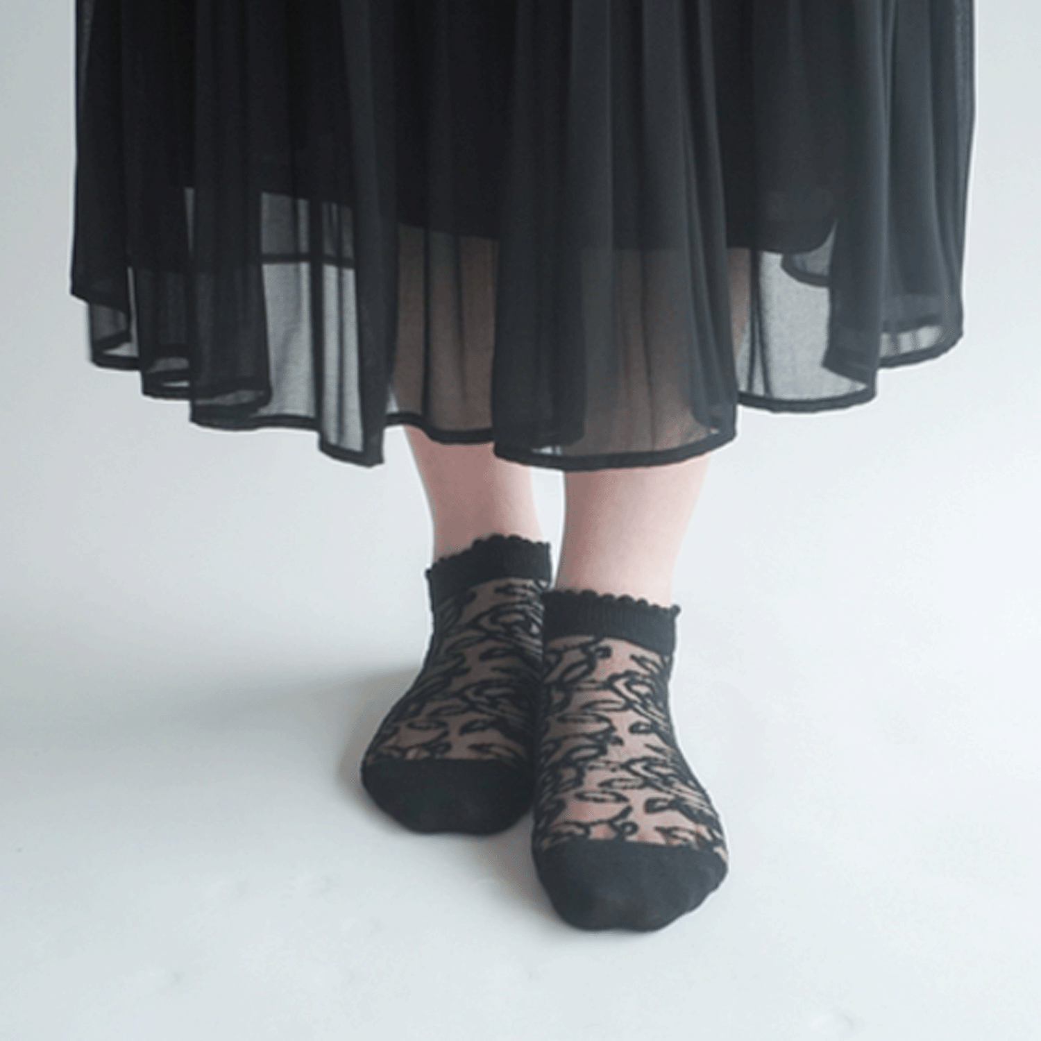 大人気★シースルーソックス 薔薇柄 ショート丈 - 画像5