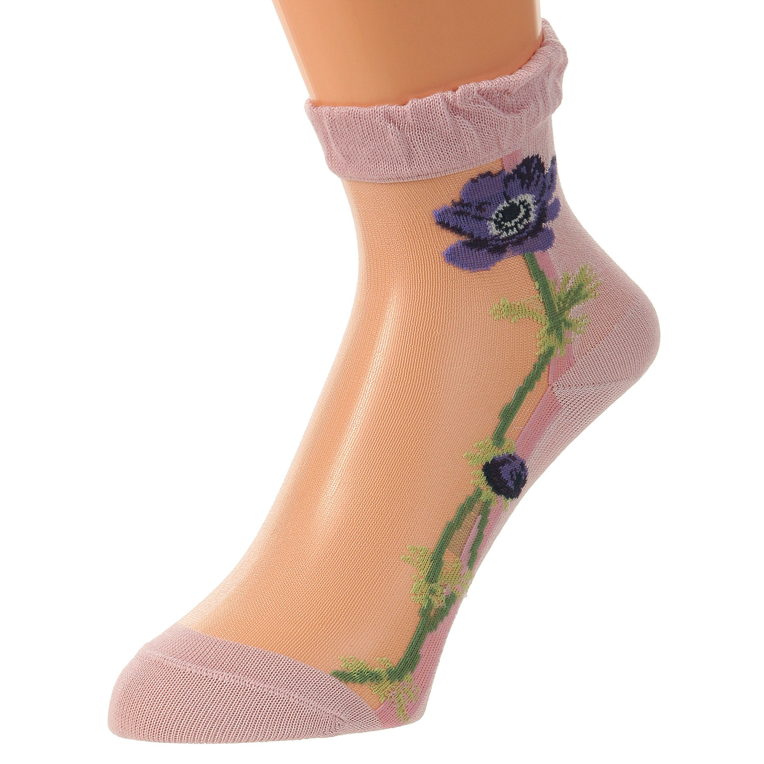 シースルーソックス シルク混 一輪アネモネ★26SS新色あり - 画像13