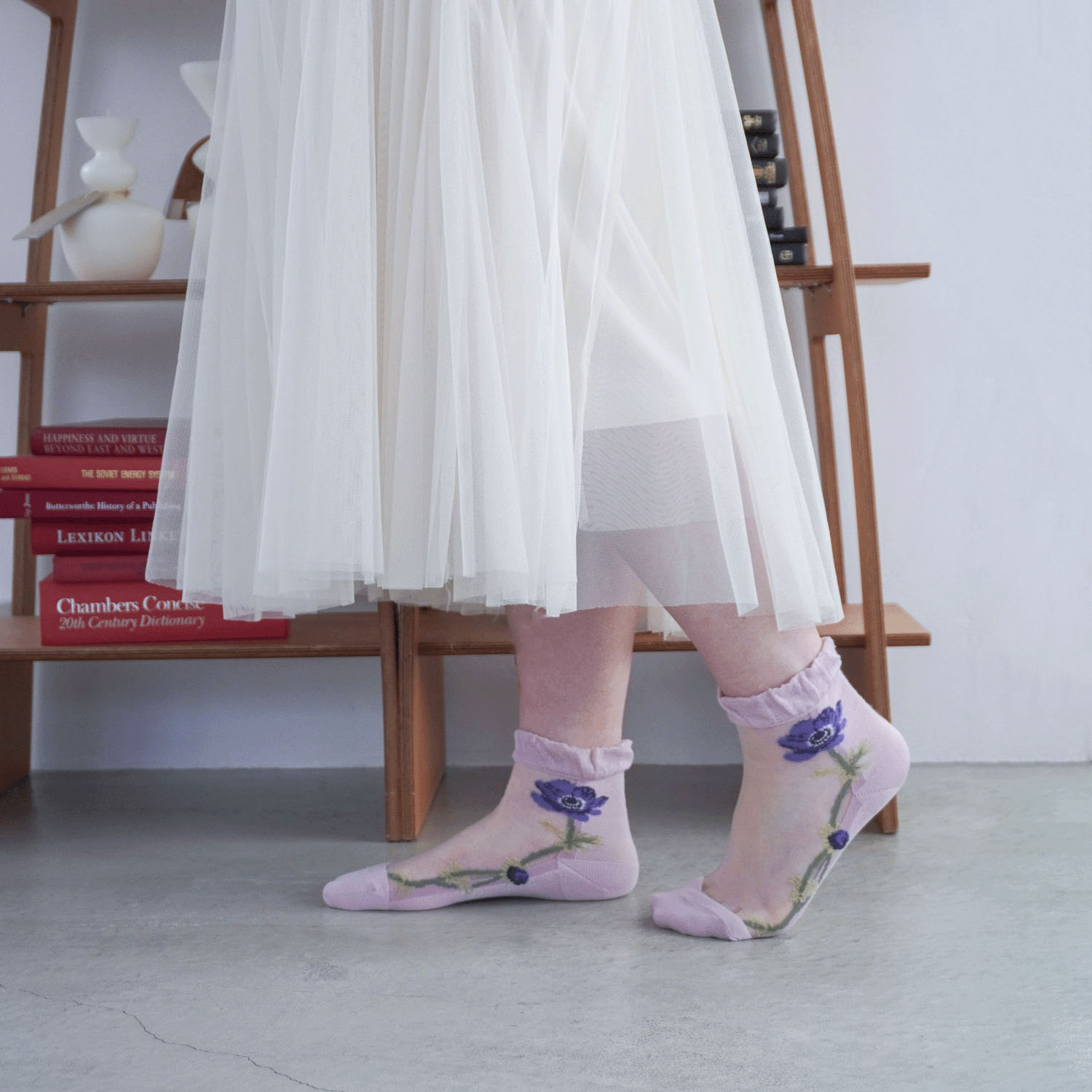 シースルーソックス シルク混 一輪アネモネ★26SS新色あり - 画像14