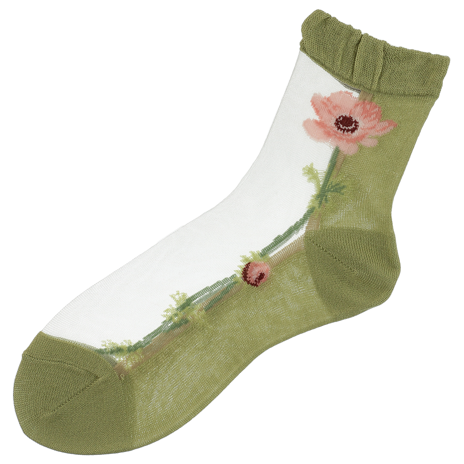 シースルーソックス シルク混 一輪アネモネ★26SS新色あり - 画像10