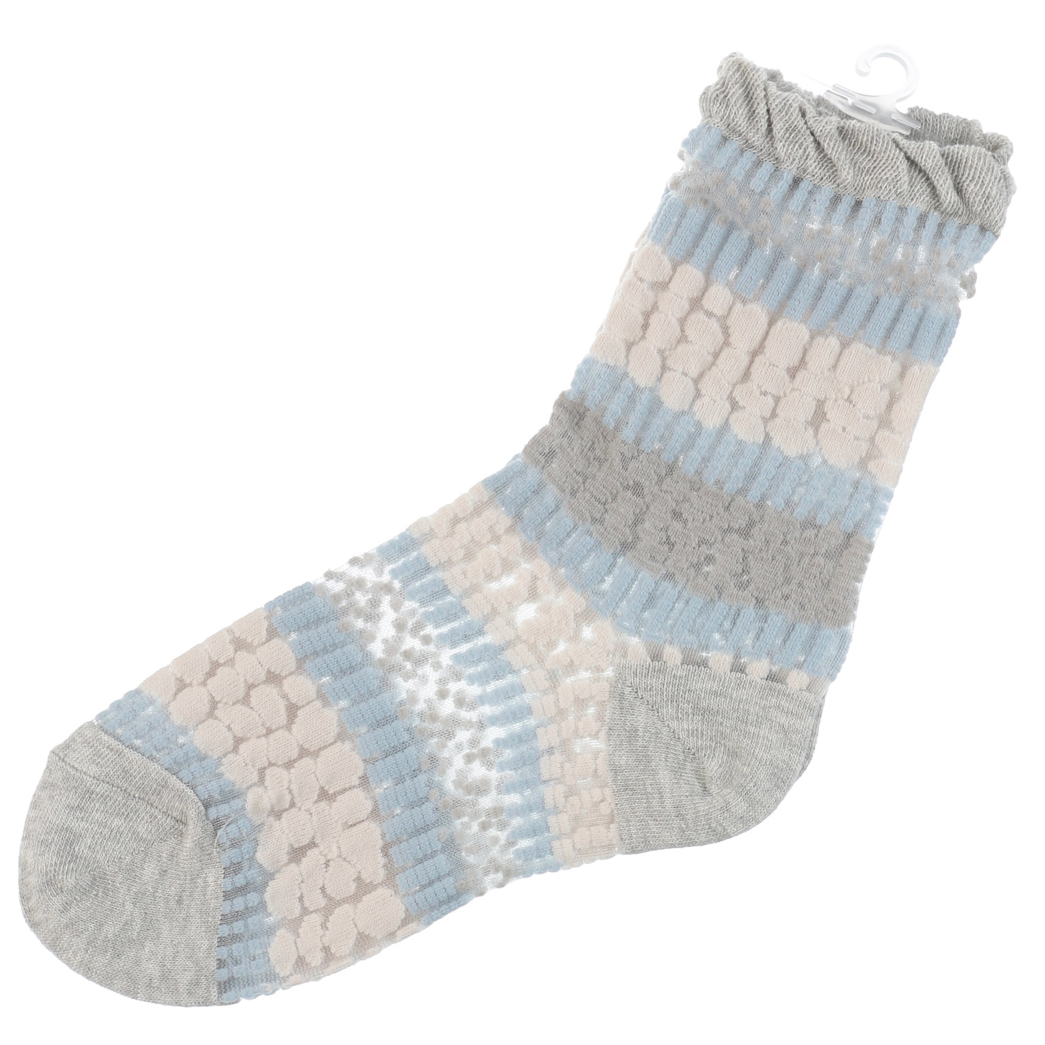 日本製 北欧調 水玉柄 シースルーソックス - 画像1