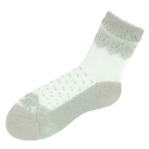 シースルーソックス バラ水玉柄【在庫限りで取り寄せ】 - 画像2