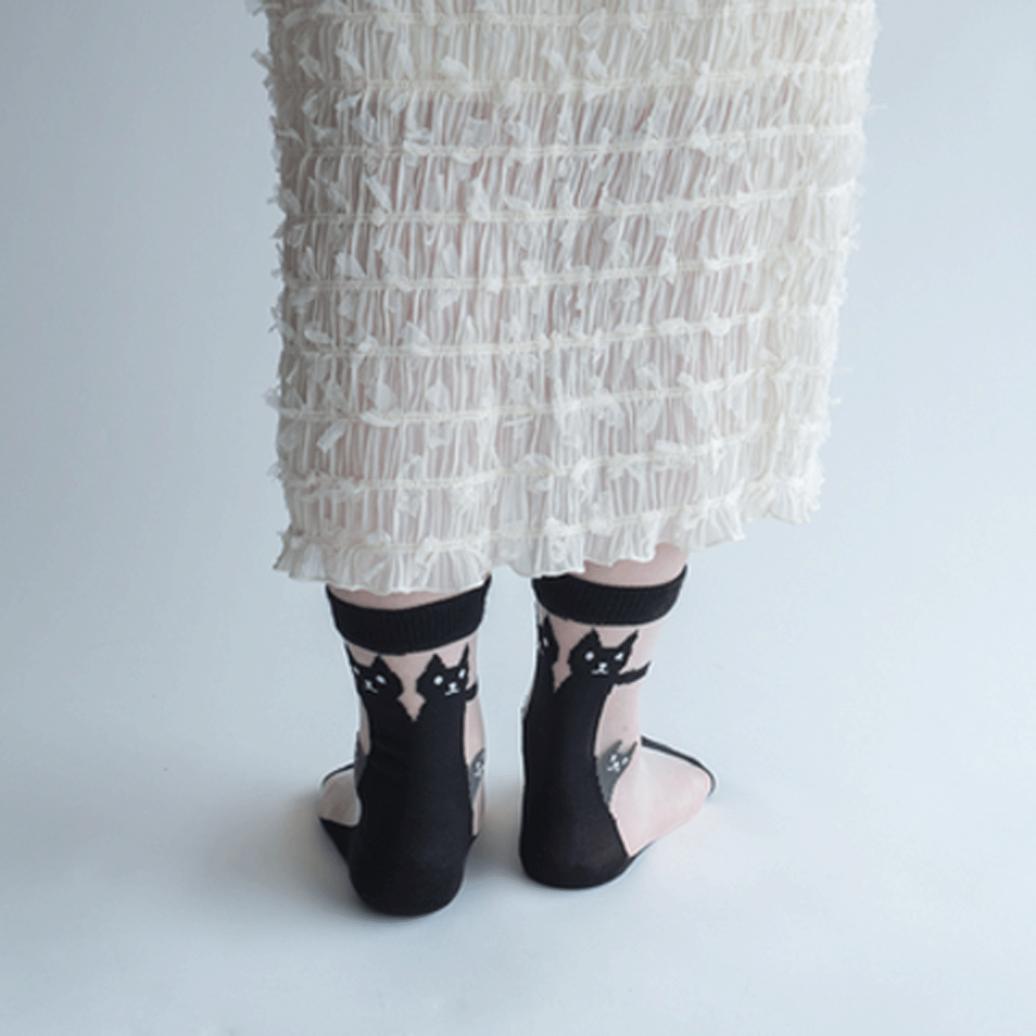 大人気★シースルーソックス 後ろ猫柄 - 画像5