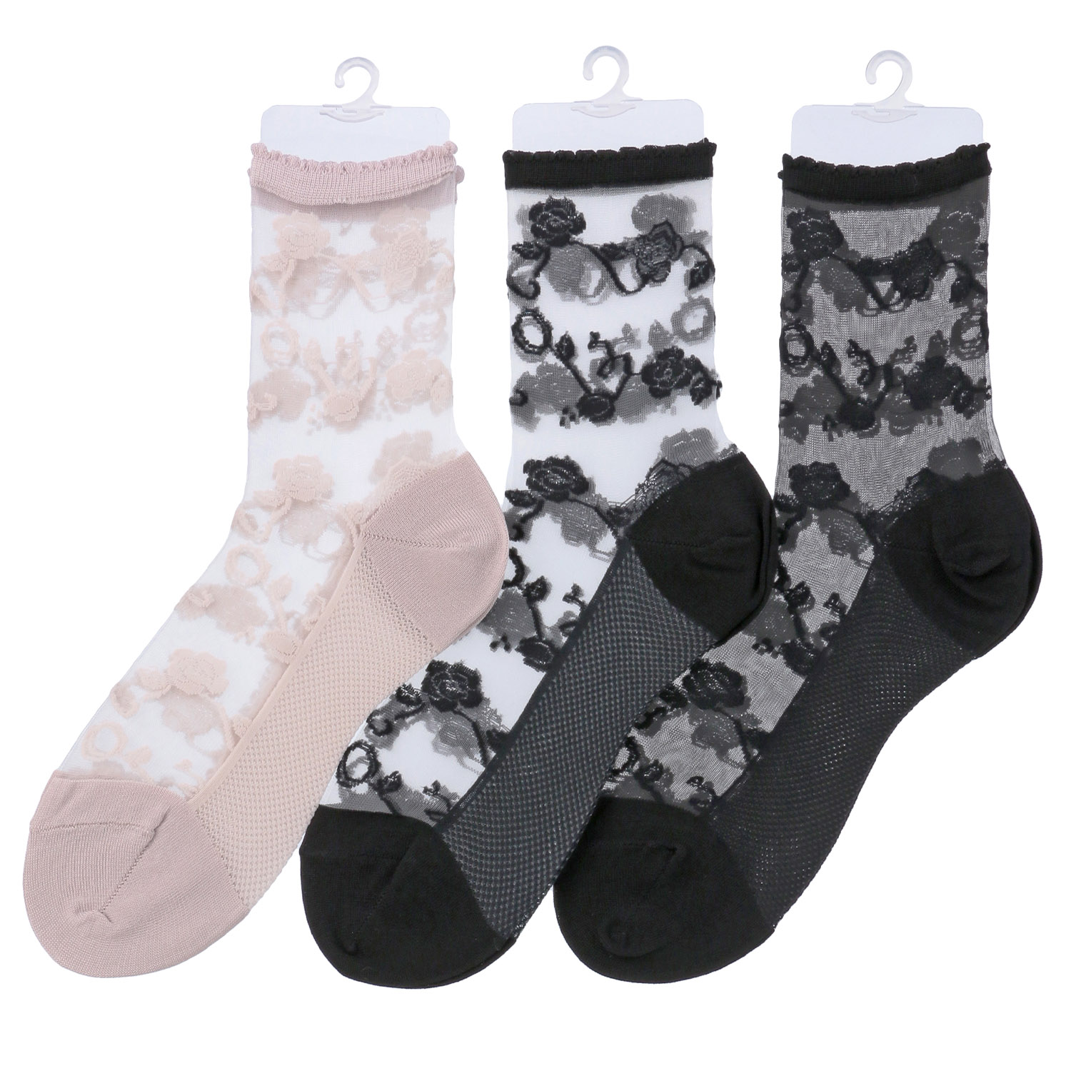 シースルーソックス≪大寸≫  ほんのきもち ハイゲージ シルク混 靴下