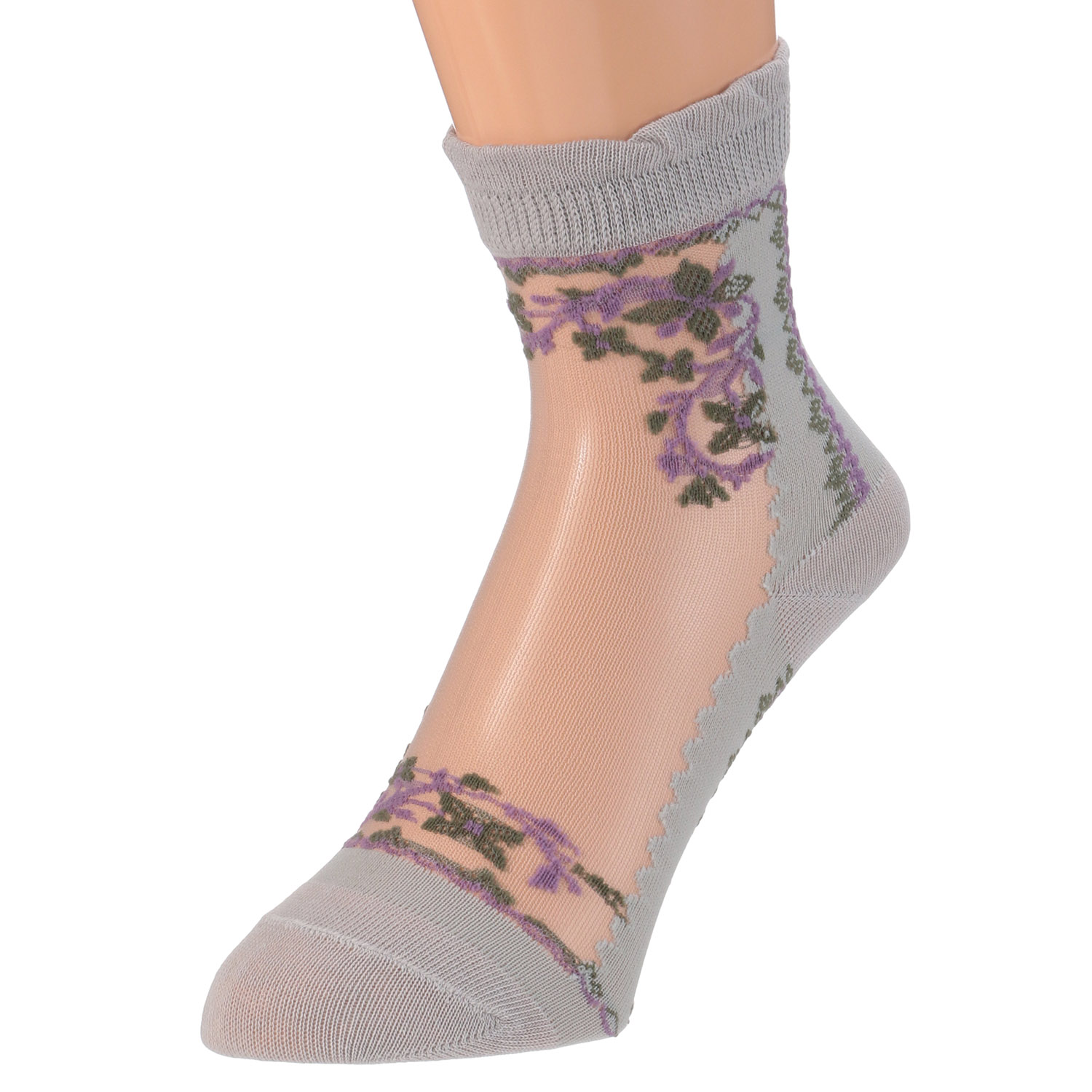 シースルーソックス  花と幾何 - 画像4