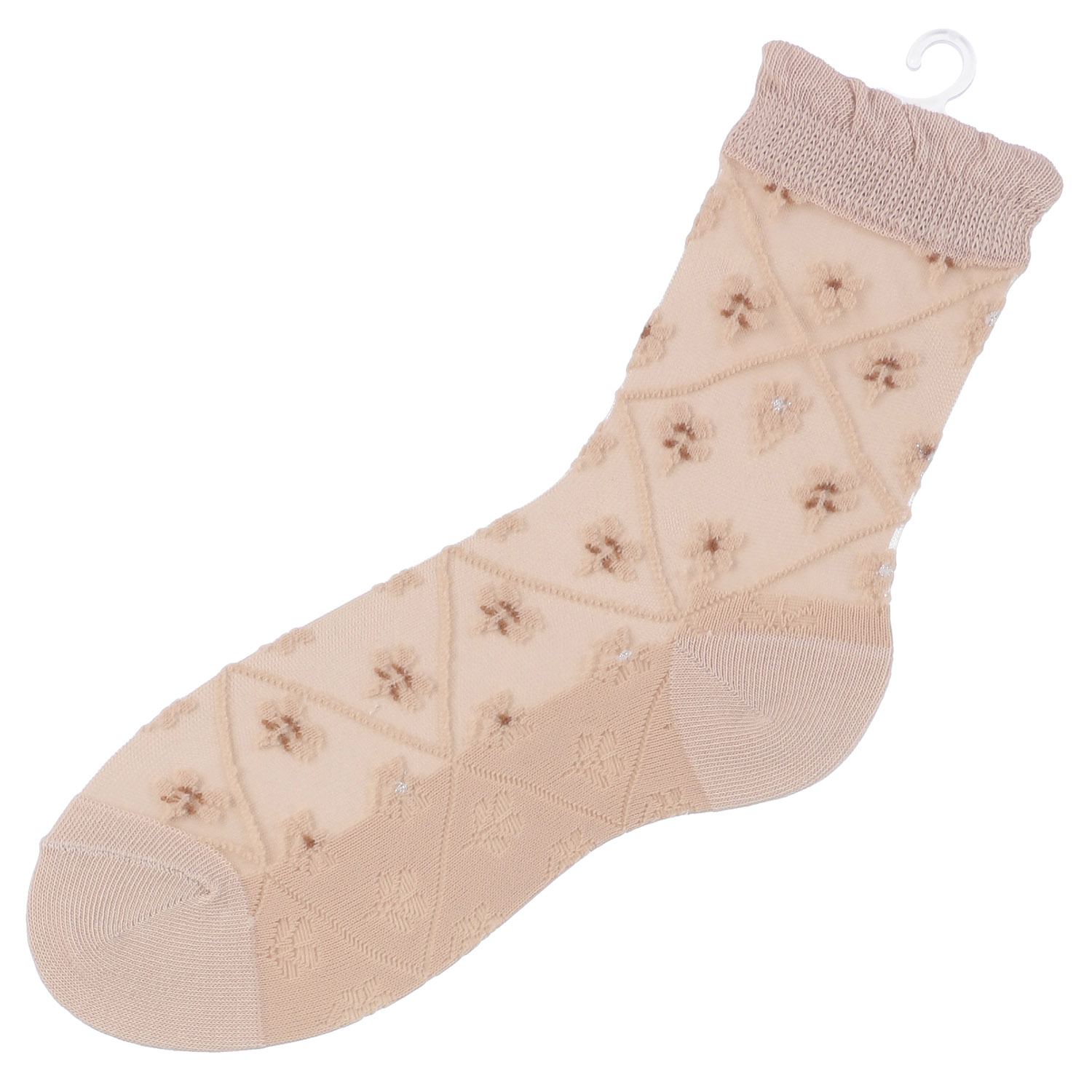 シースルーソックス 花ダイヤ柄 - 画像7