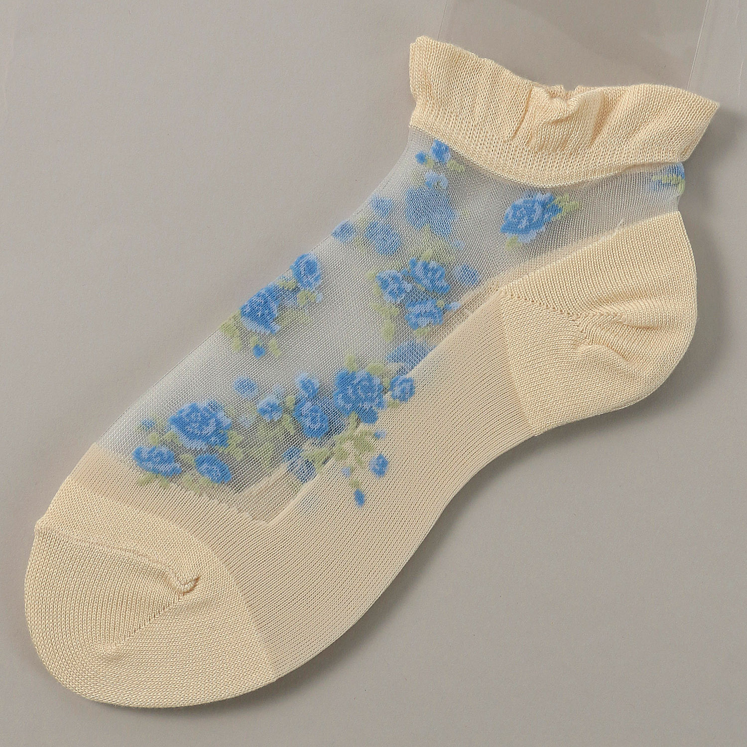 【26SS先行予約】 シースルーソックス ショート丈 バラブーケ柄 - 画像3