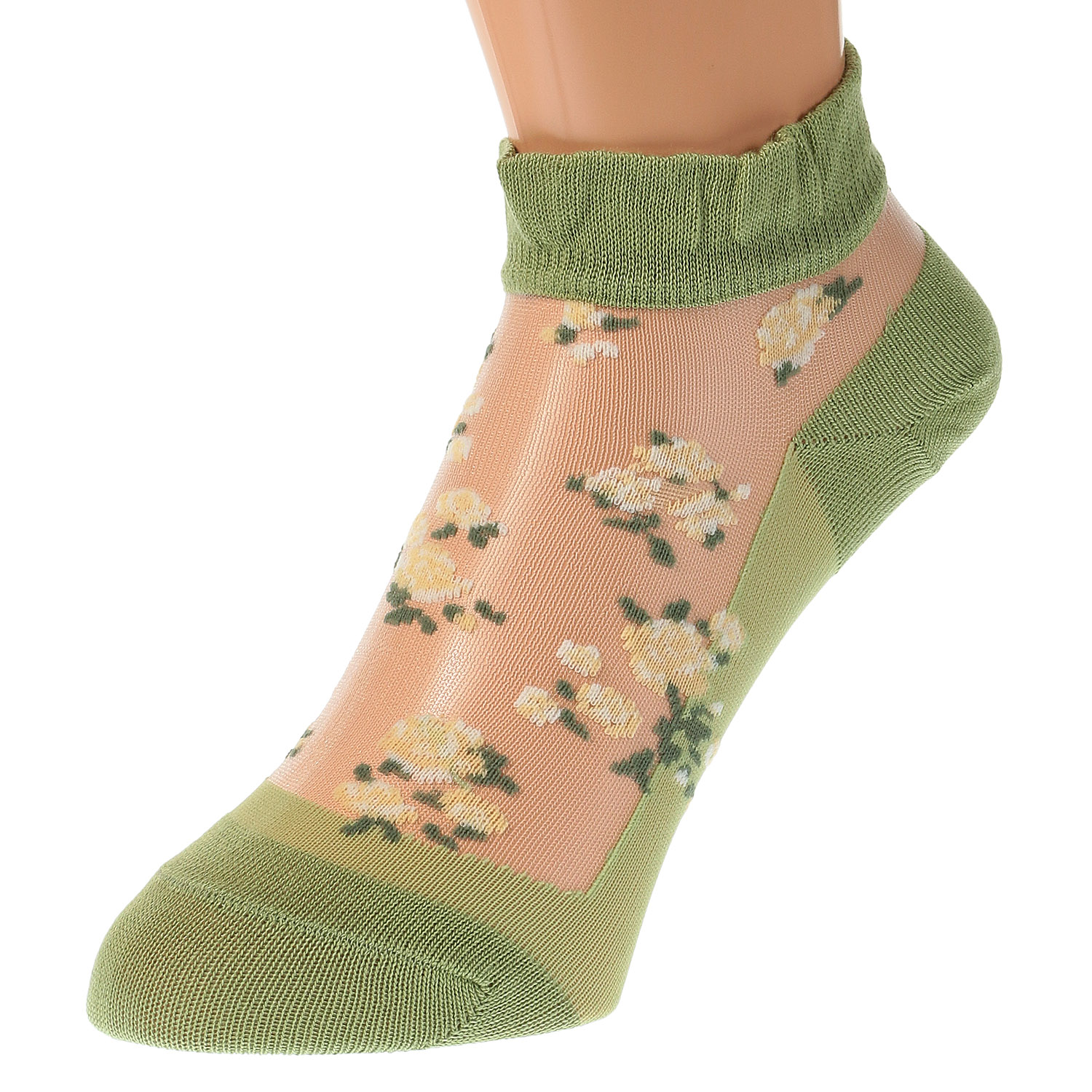 【26SS先行予約】 シースルーソックス ショート丈 バラブーケ柄 - 画像6