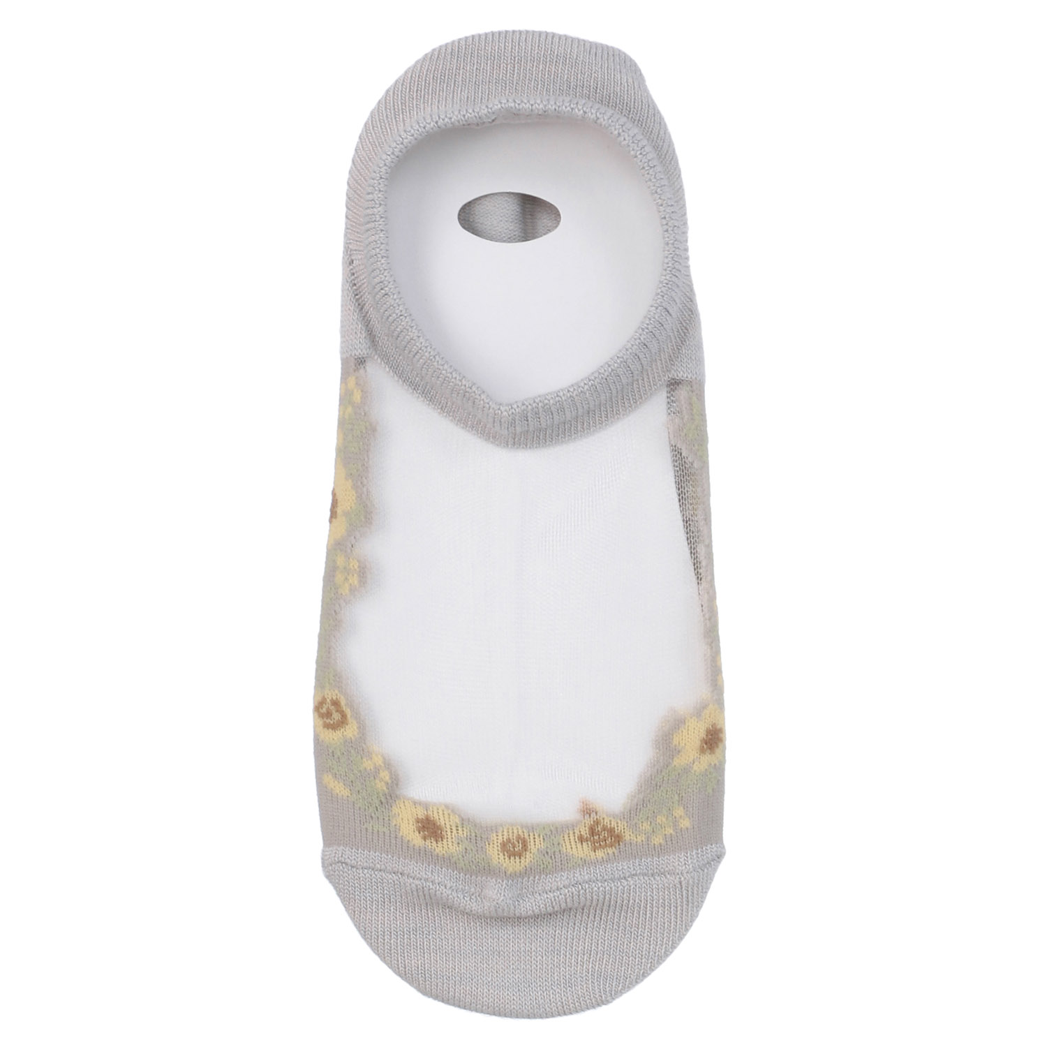 シースルーソックス  カバーソックス  花草柄 - 画像3