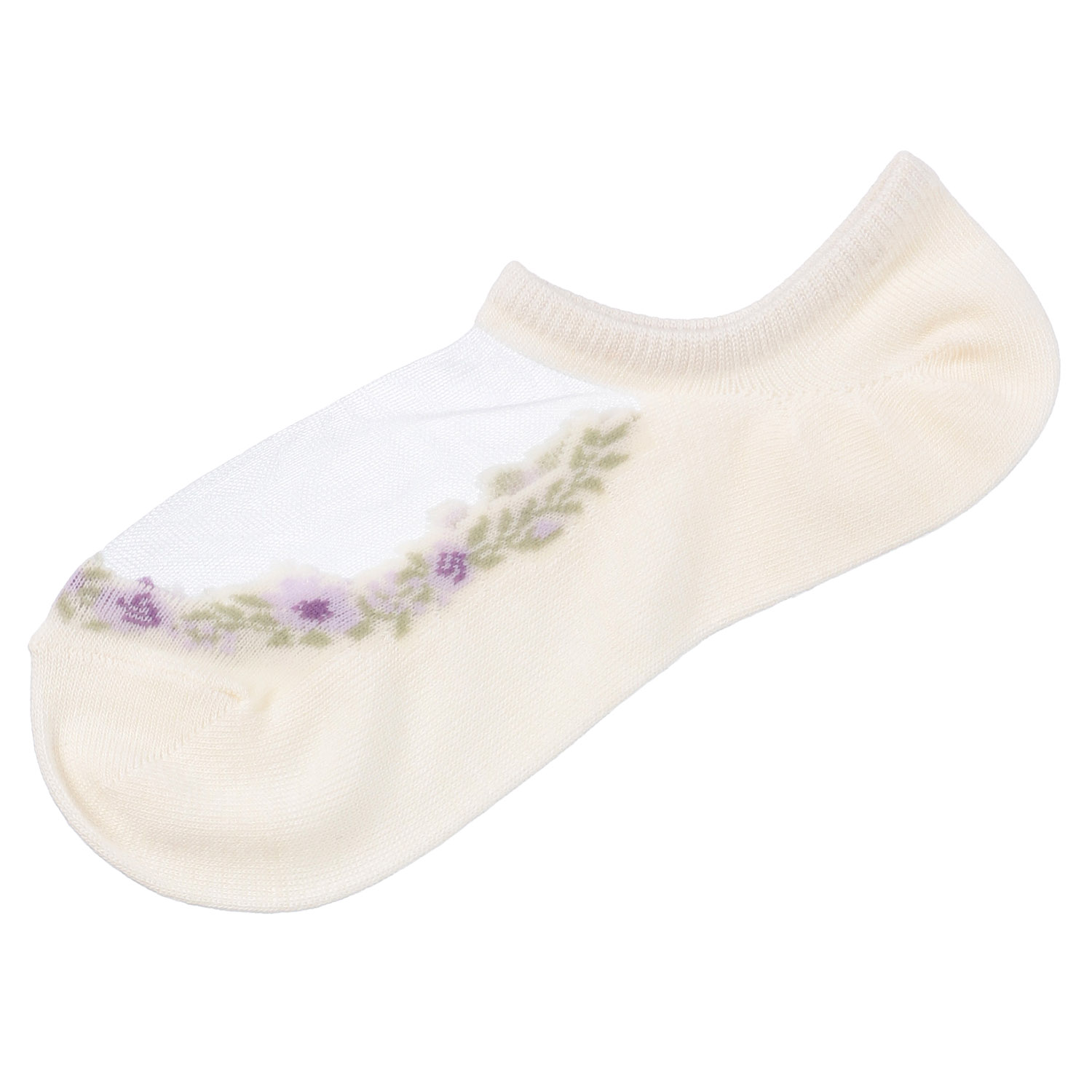 【先行予約】シースルーソックス  カバーソックス  花草柄 - 画像6