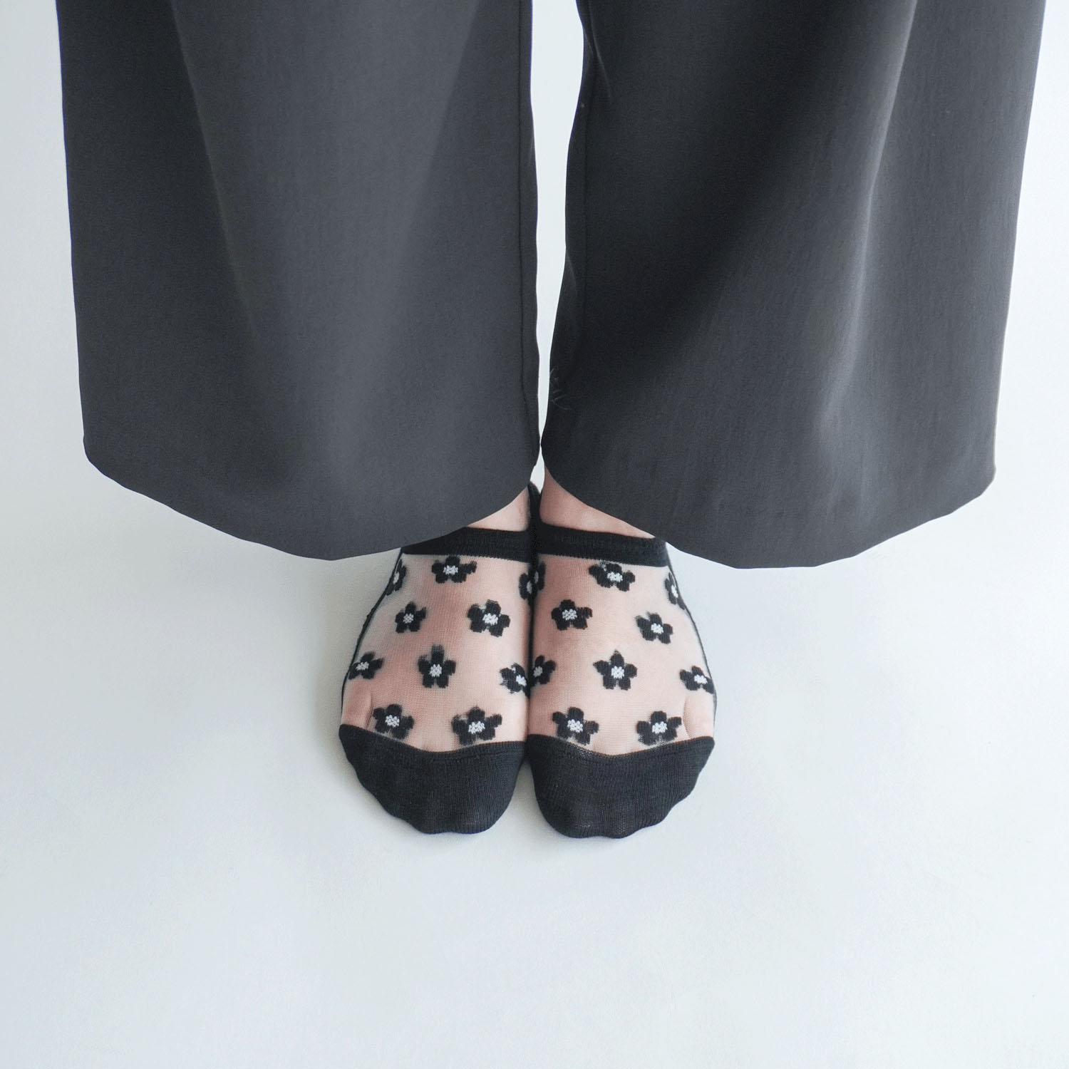 シースルーソックス  カバーソックス デイジー柄 - 画像9