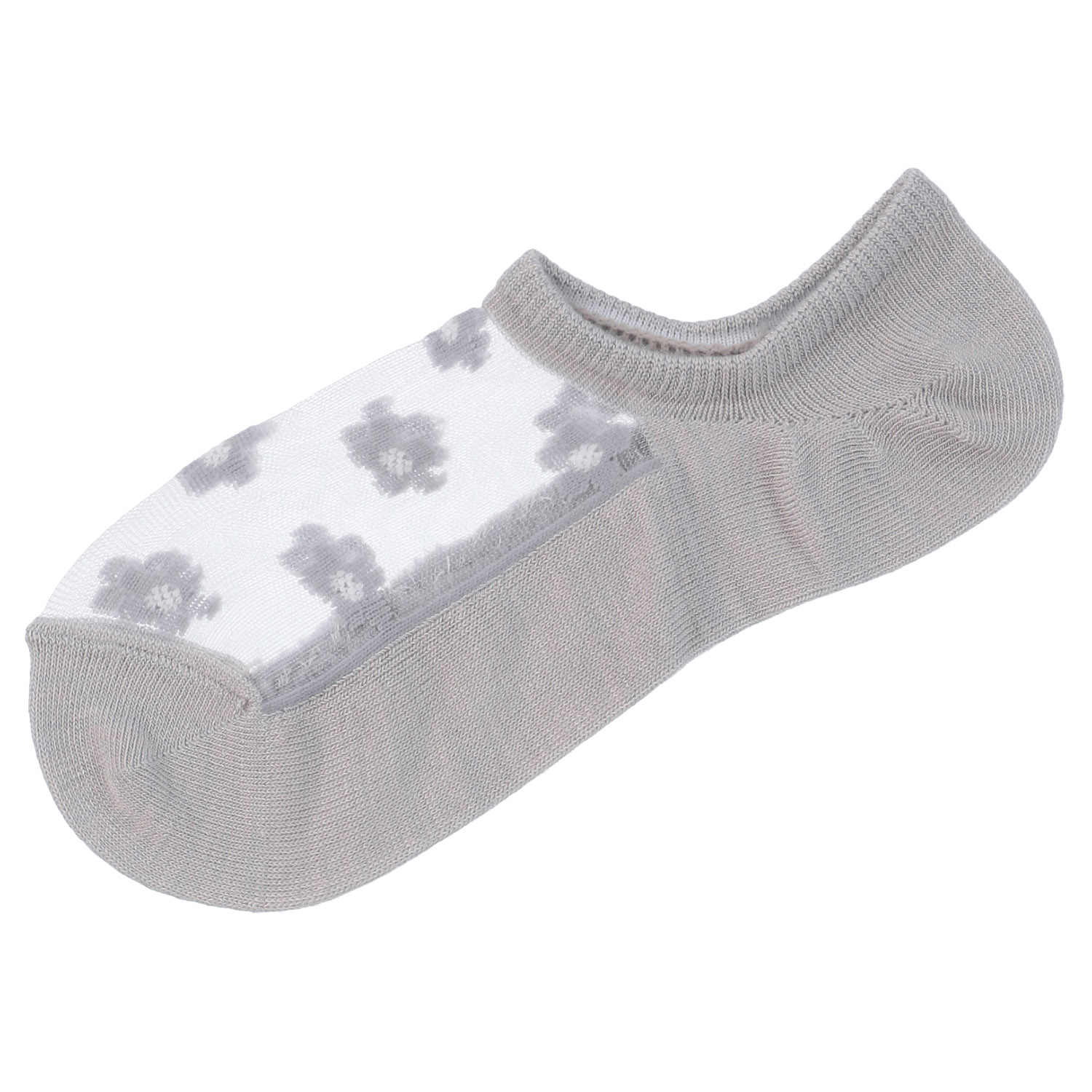 シースルーソックス  カバーソックス デイジー柄 - 画像1