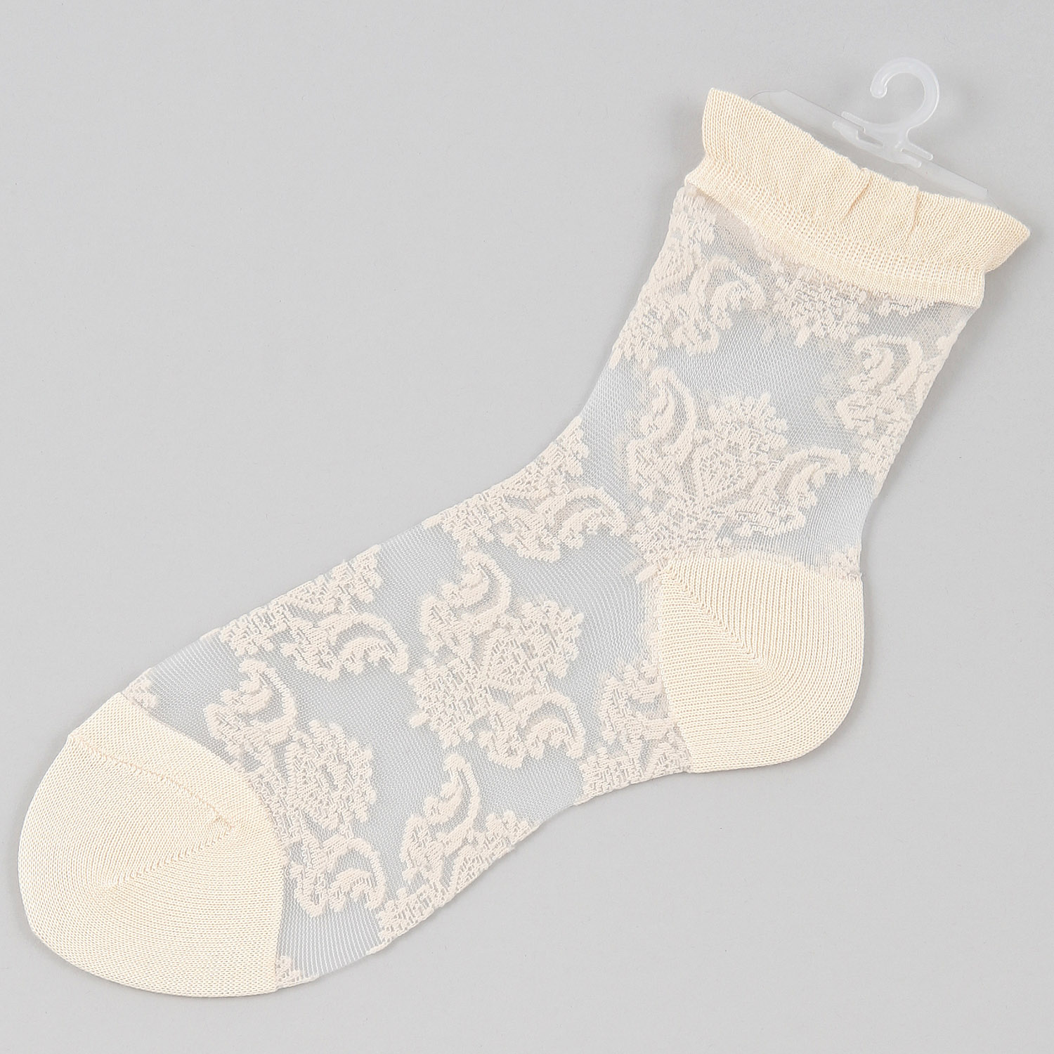 25SS新作 シースルーソックス ダマスク柄【在庫限り】 - 画像3