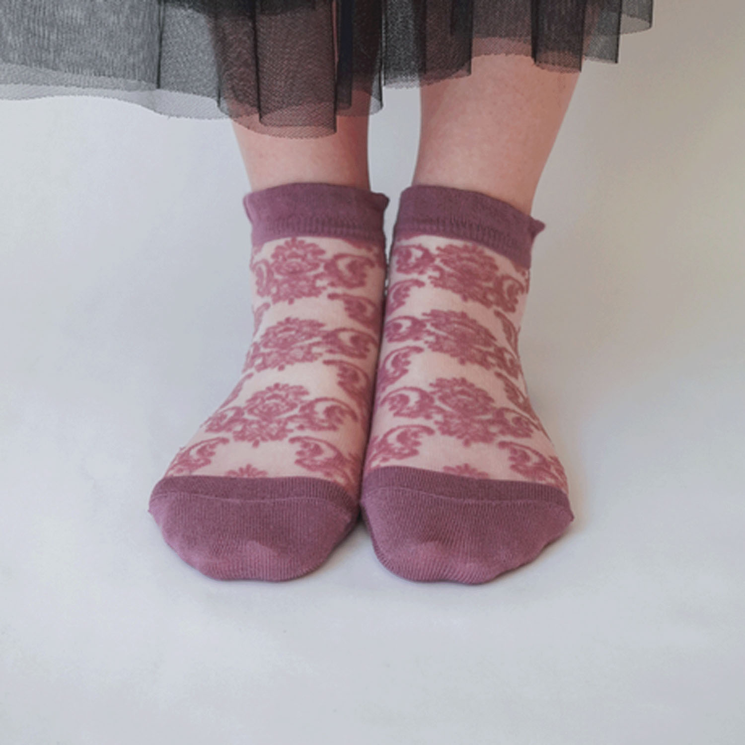 25SS新作 シースルーソックス ダマスク柄【在庫限り】 - 画像6