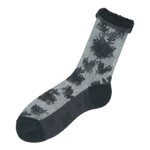 大人気★シースルーソックス 総バラ柄 - 画像3